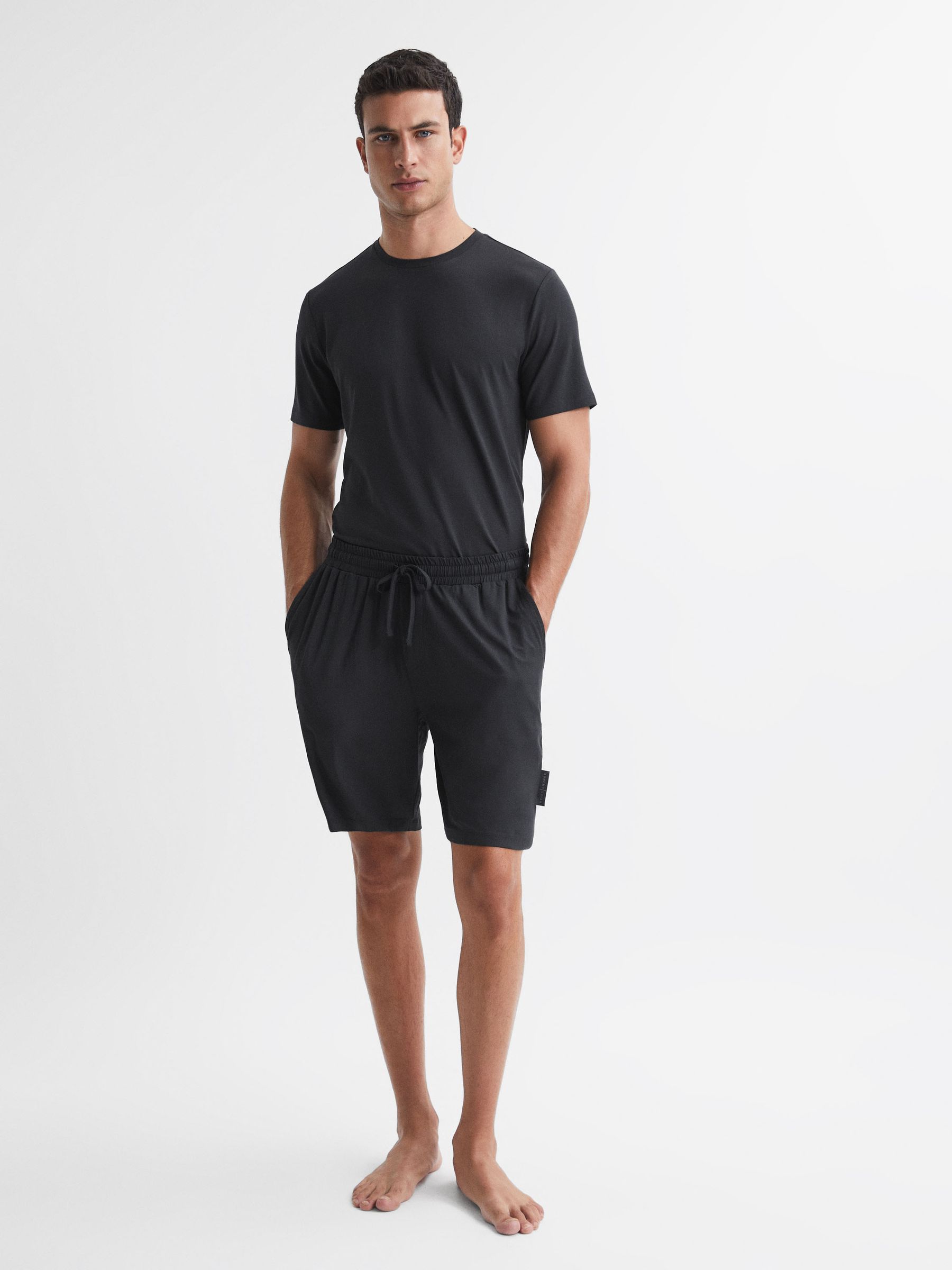 Jersey Drawstring Shorts in Charcoal - Image 3 of 4