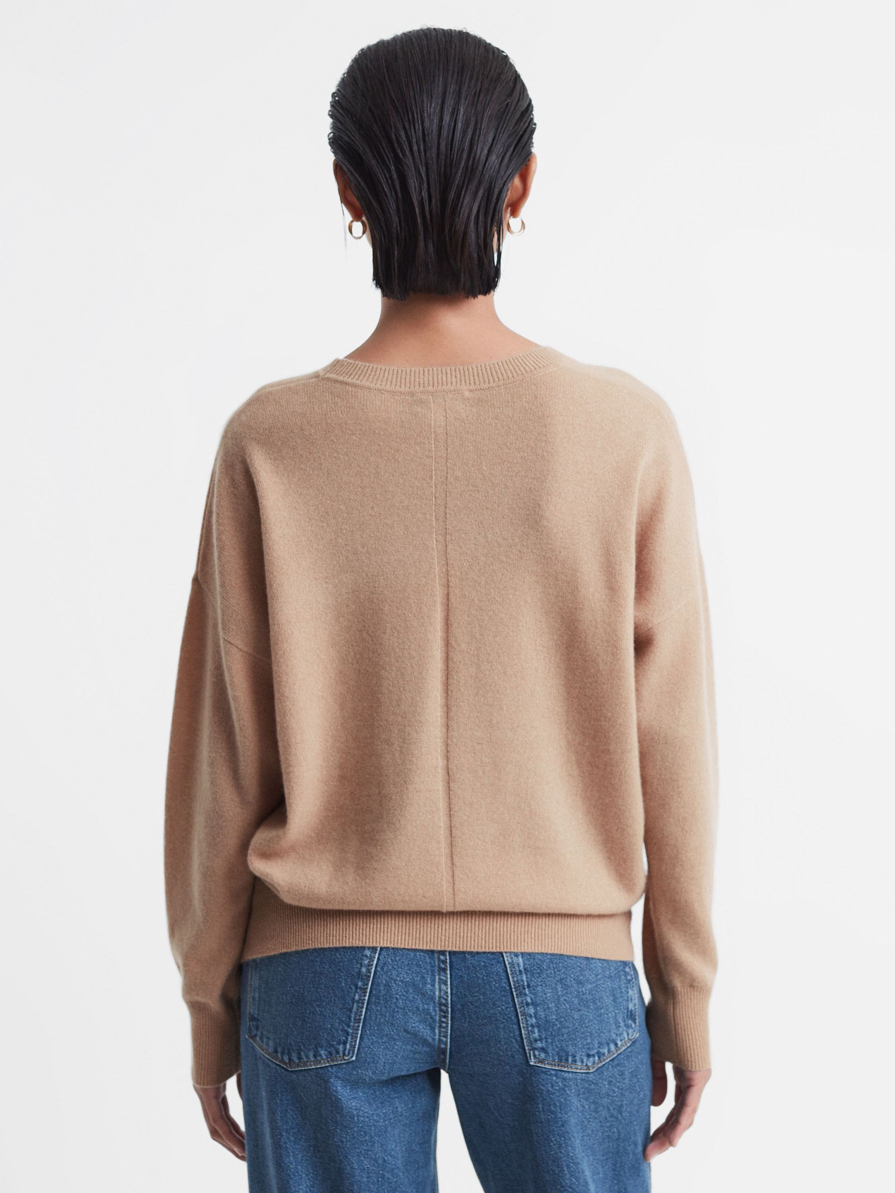 Cashmere Crew Neck Jumper in Camel - Image 5 of 5