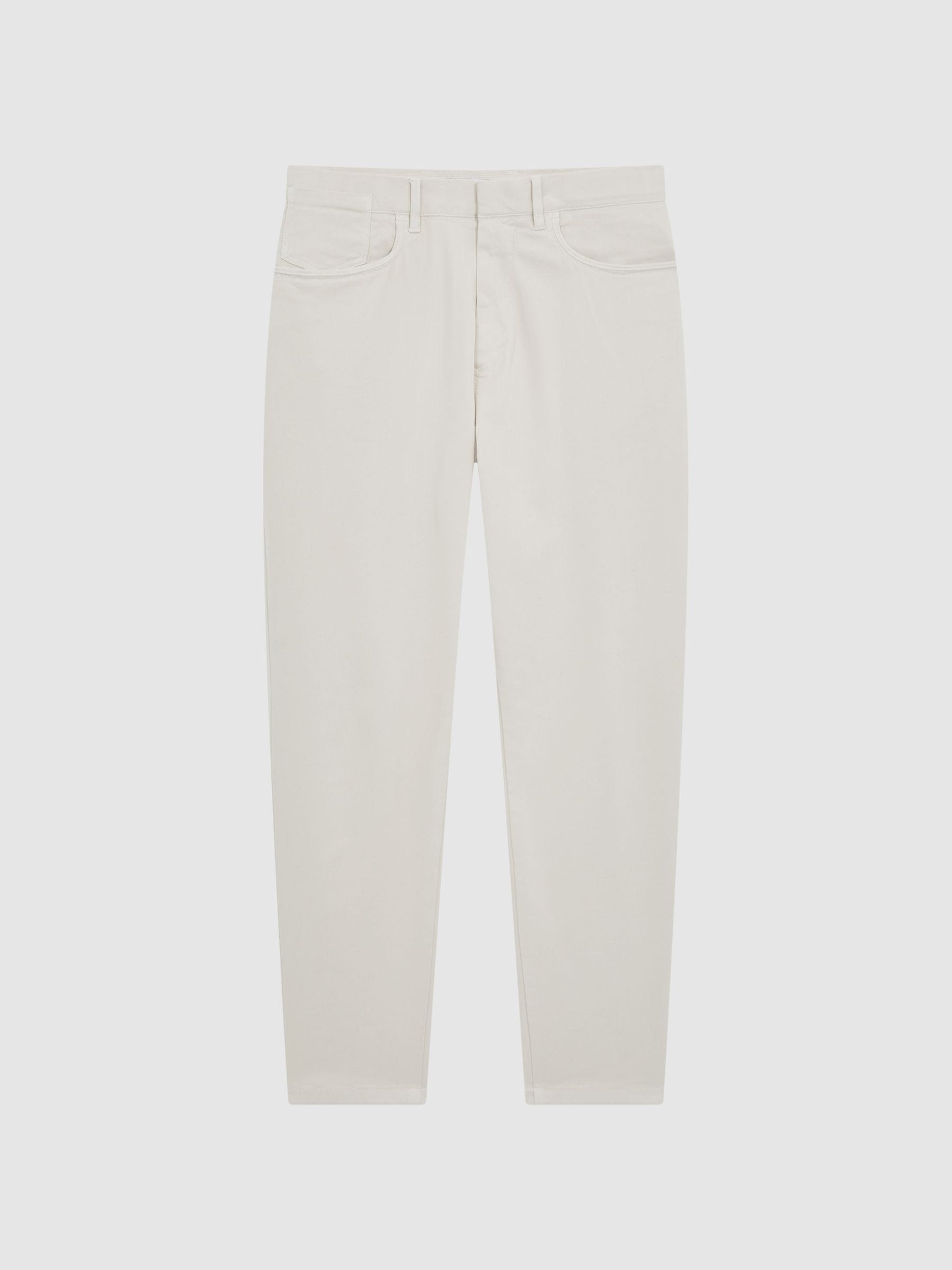 Brushed Cotton Relaxed Fit Trousers in Stone - Image 2 of 6