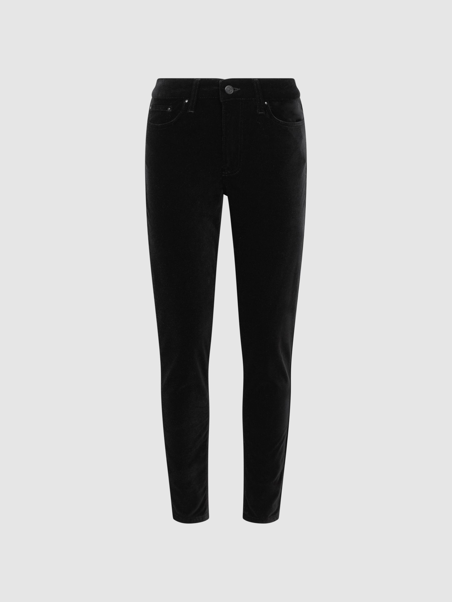 Velvet Mid Rise Skinny Jeans in Black - Image 2 of 5