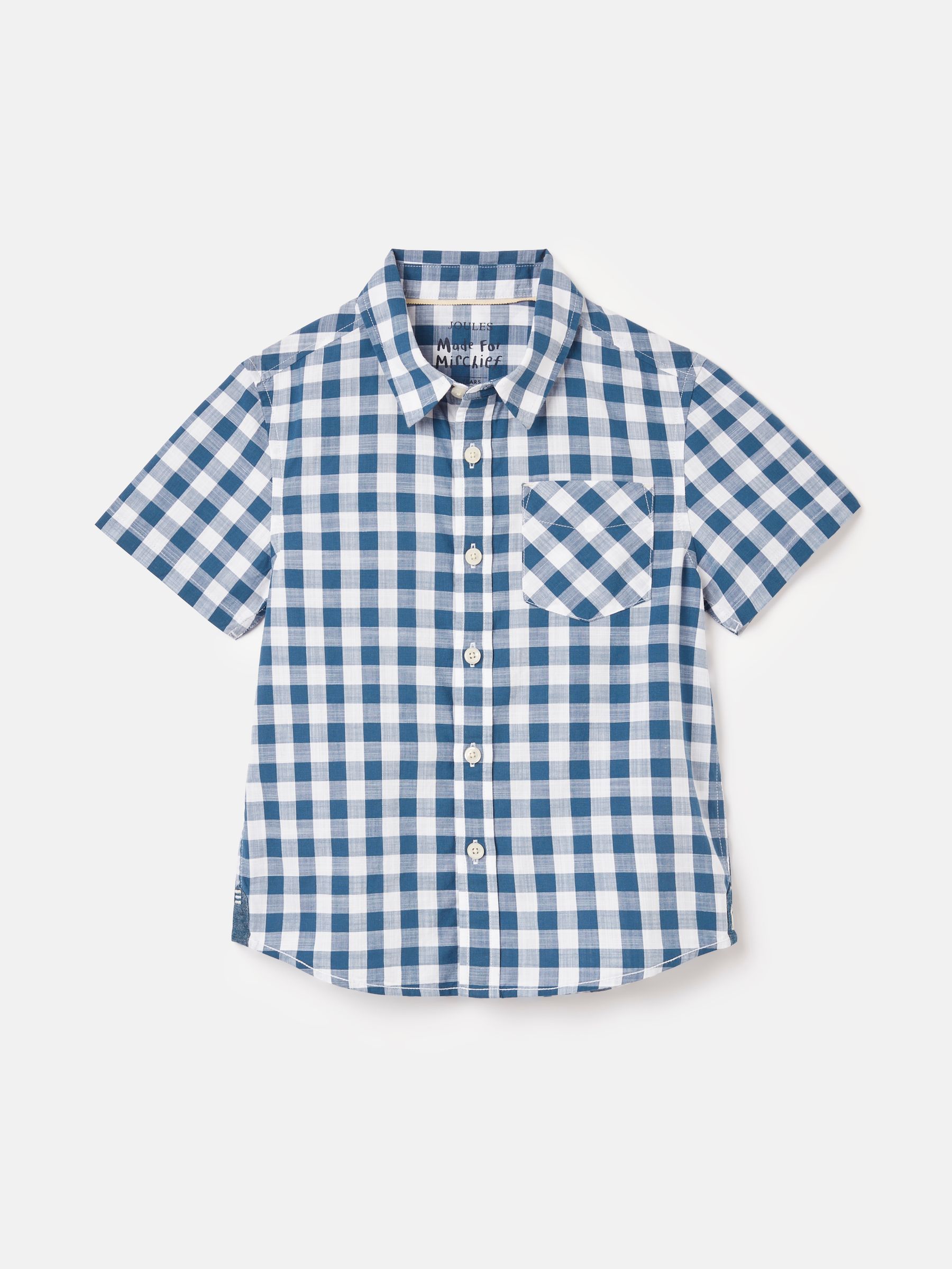 Boys' Wilson Blue Cotton Check Shirt - Image 1 of 5