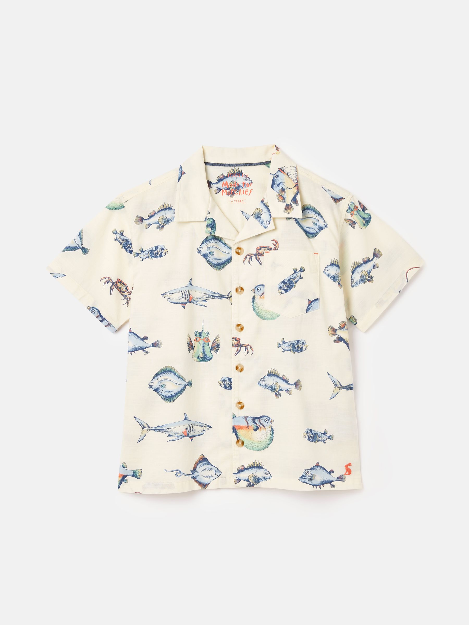 Boys' Revere Neutral Printed Cotton Shirt - Image 1 of 5