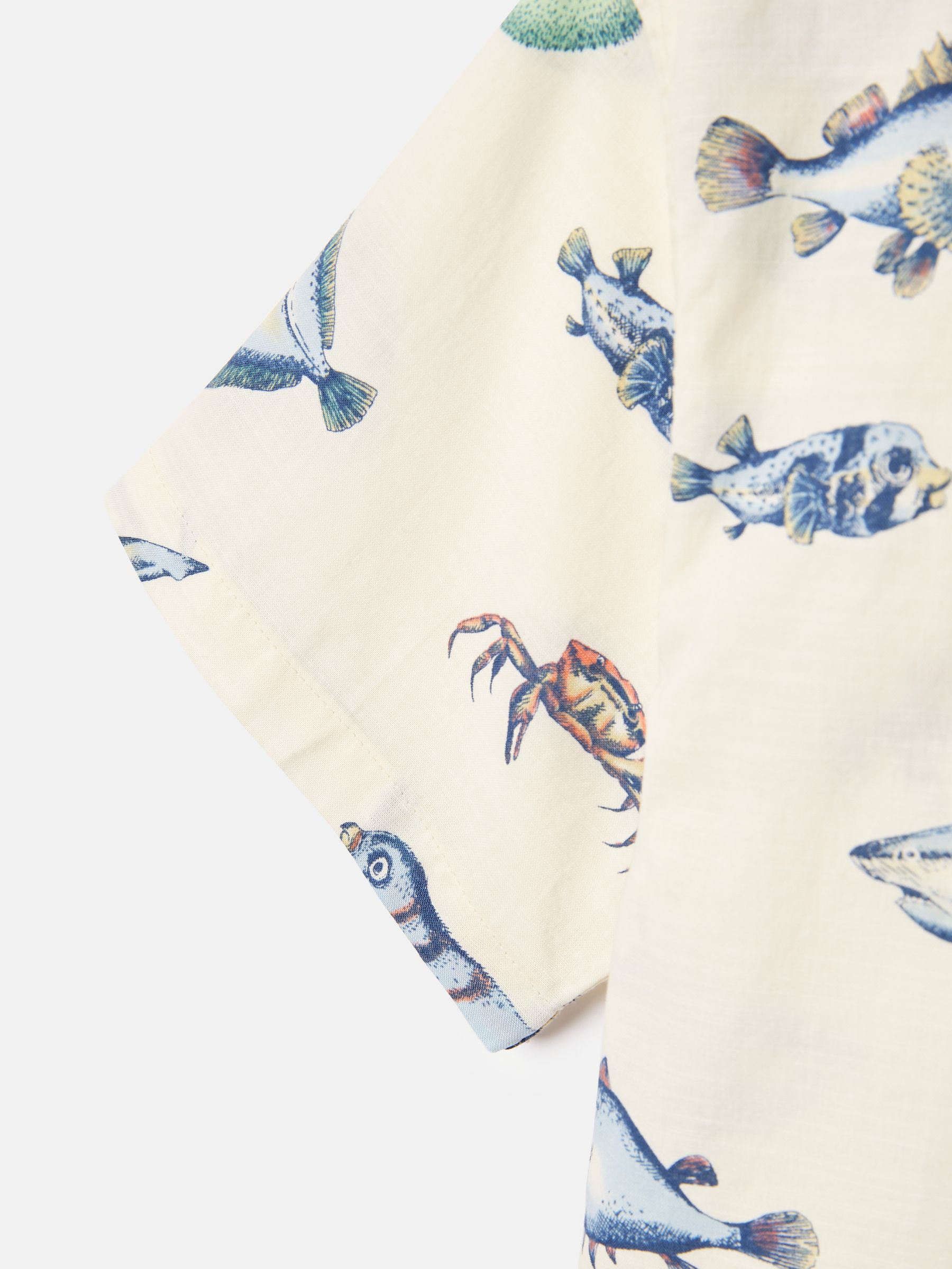 Boys' Revere Neutral Printed Cotton Shirt - Image 4 of 5
