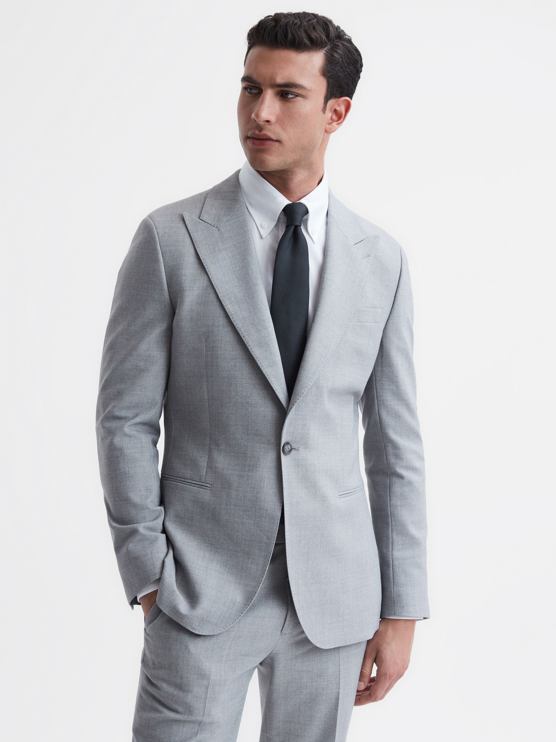 Textured Silk-Blend Tie in Navy - Image 1 of 5