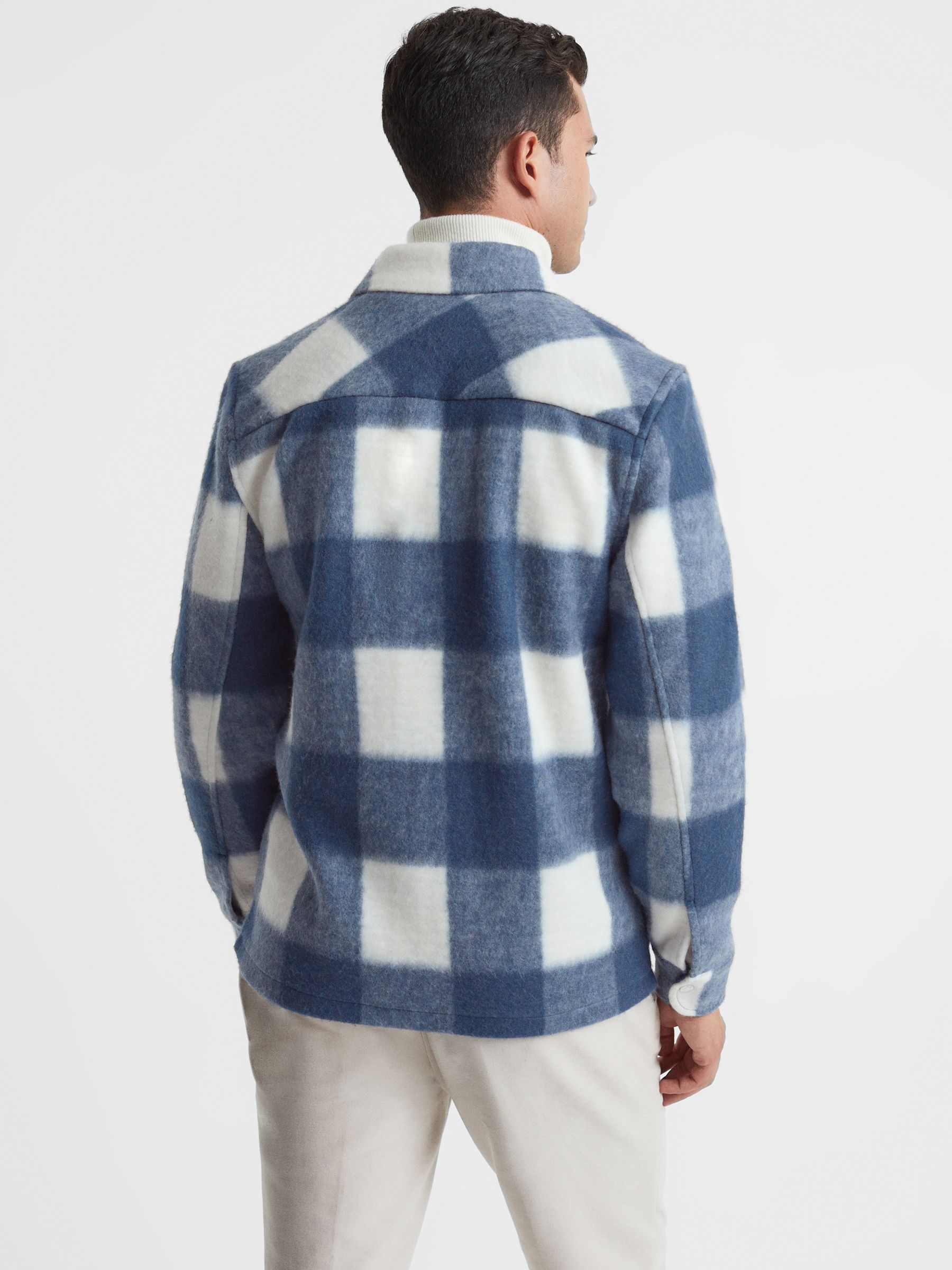 Brushed Check Overshirt in Blue - Image 5 of 5