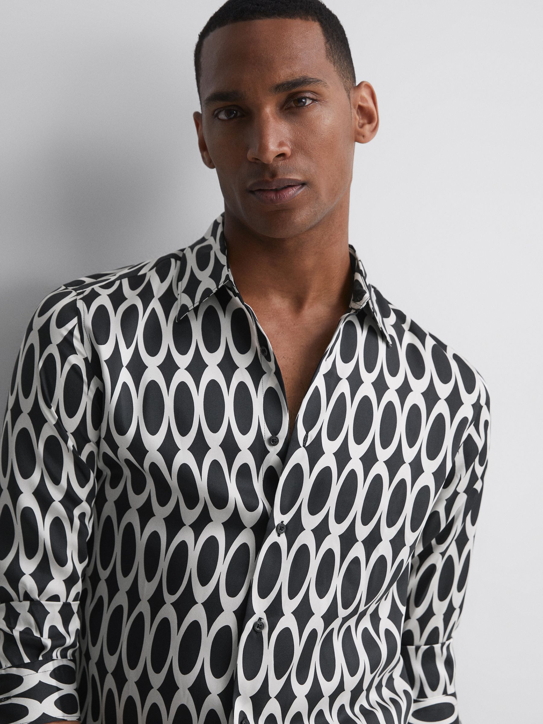 Monogram Button-Through Shirt in Black - Image 3 of 5