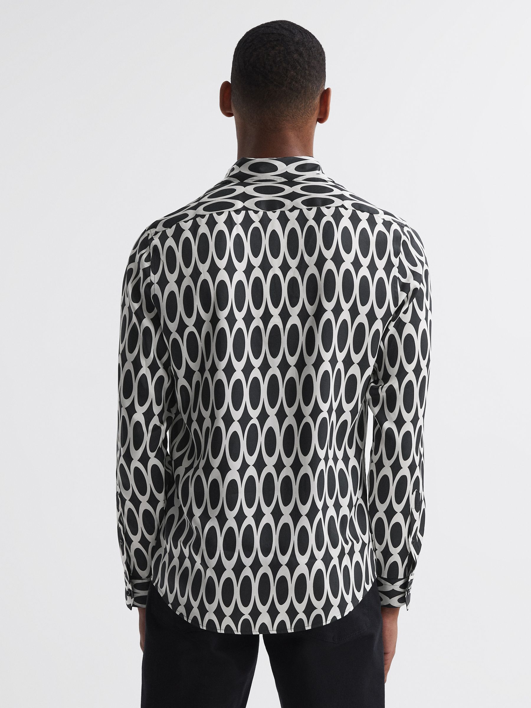 Monogram Button-Through Shirt in Black - Image 4 of 5