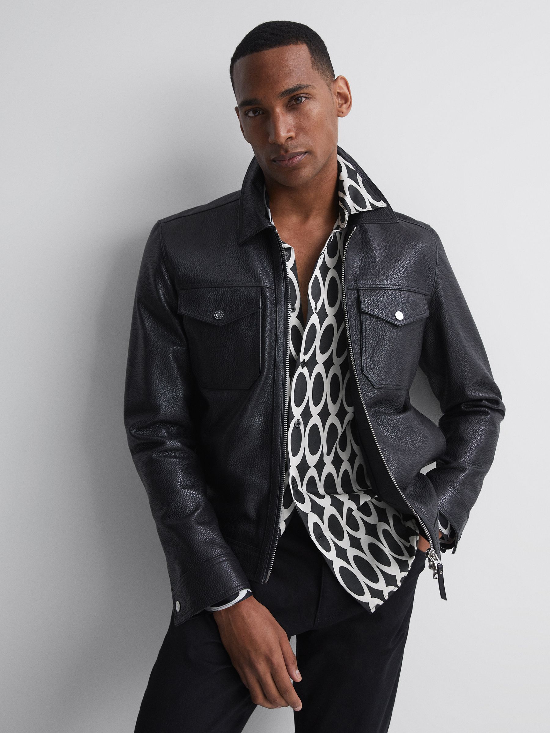 Monogram Button-Through Shirt in Black - Image 5 of 5