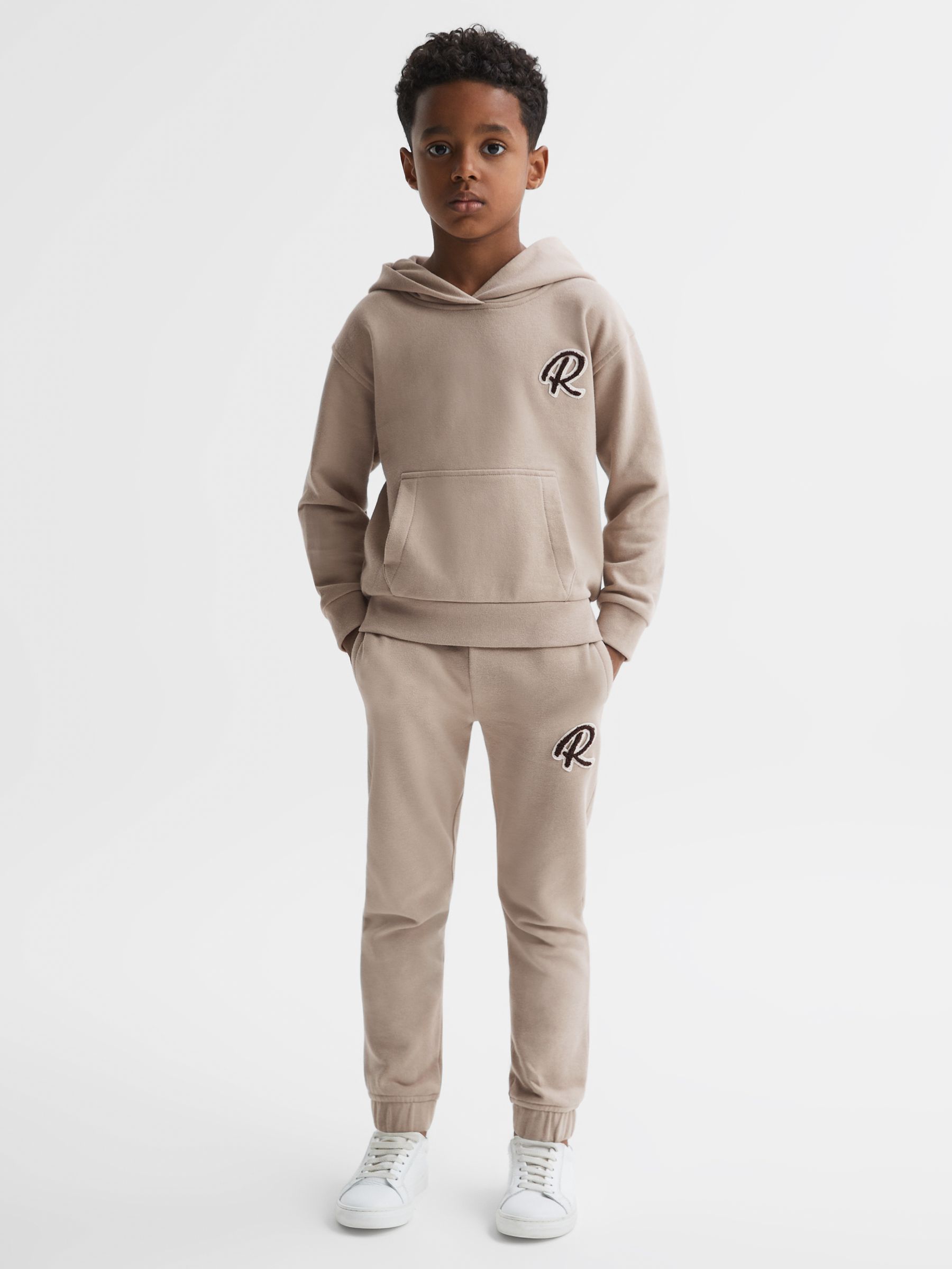 Junior Garment Dyed Logo Joggers in Taupe - Image 1 of 6