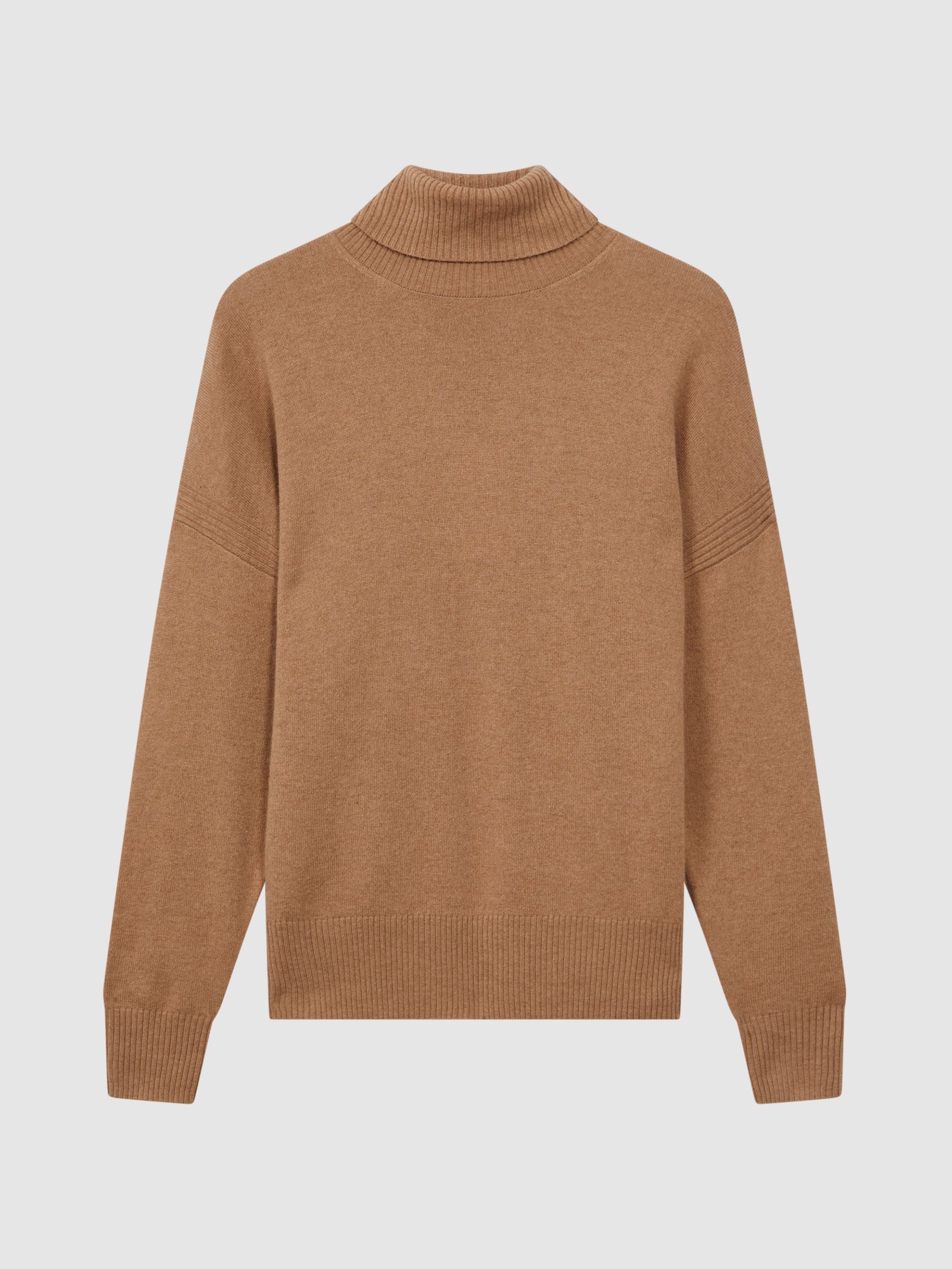 Knitted Roll Neck Jumper in Camel - Image 2 of 7