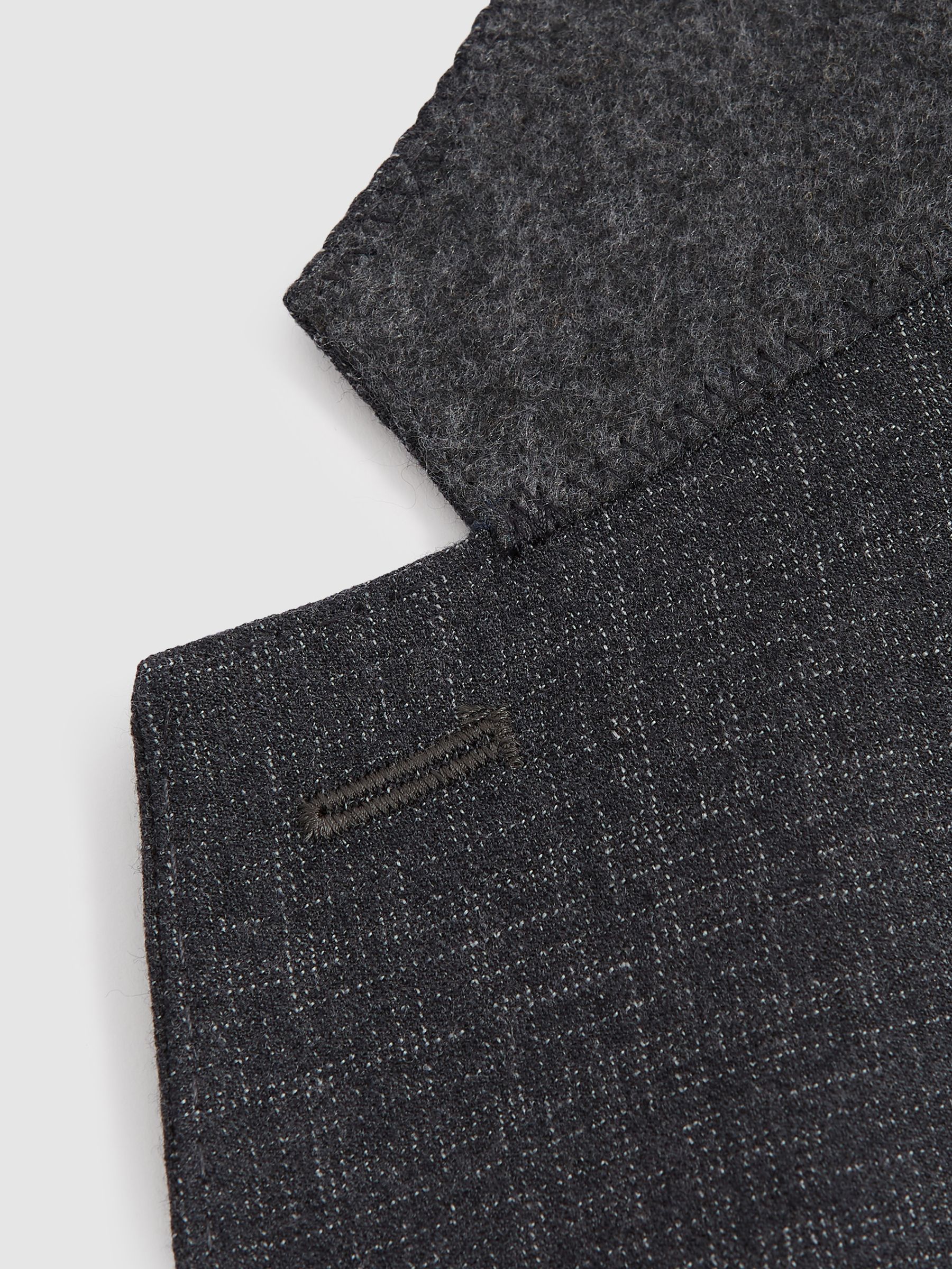 Slim Fit Textured Wool Blazer in Charcoal - Image 9 of 10