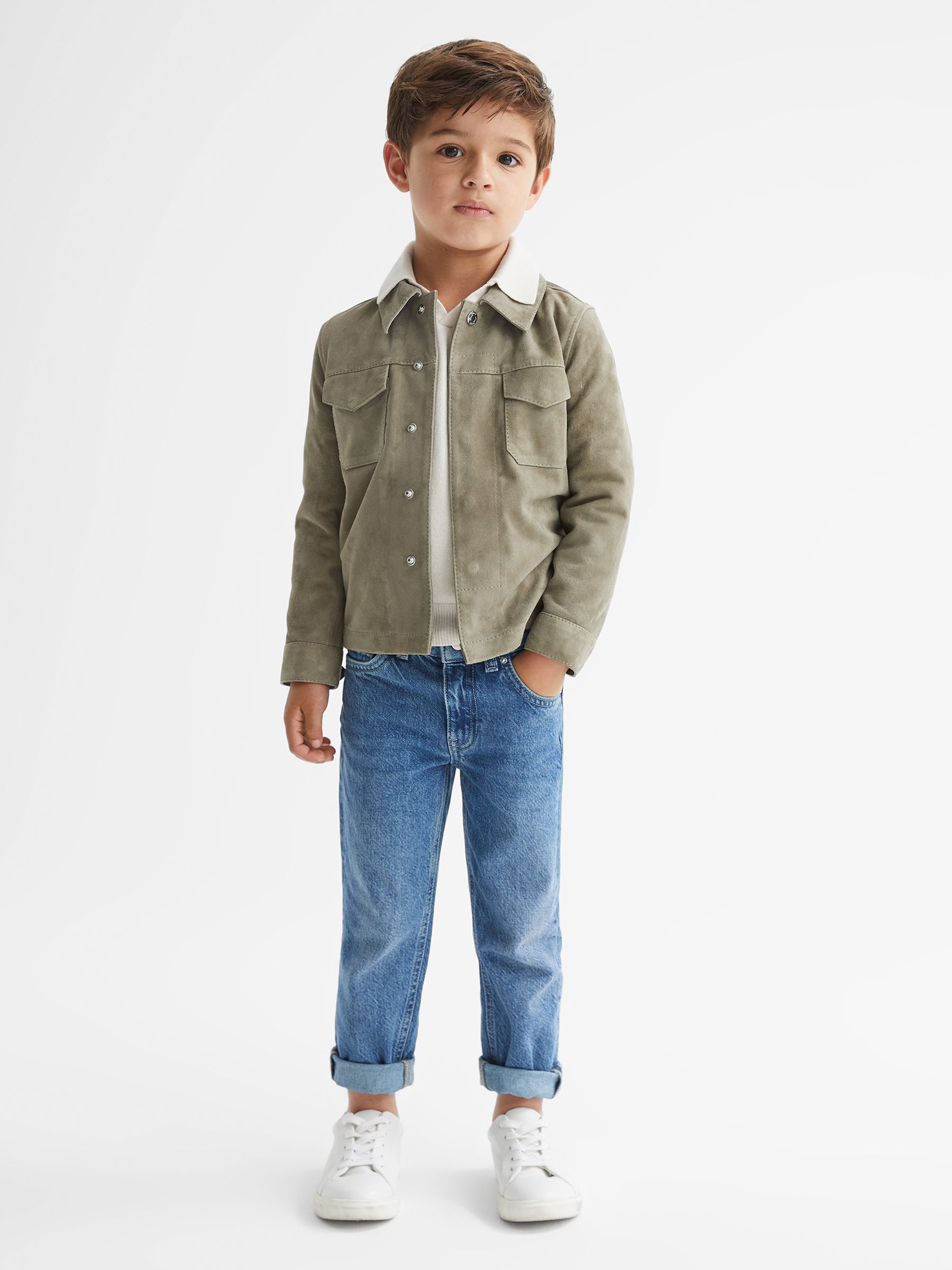 Senior Wool-Cashmere Blend Open Collar Polo in Milk - Image 5 of 6