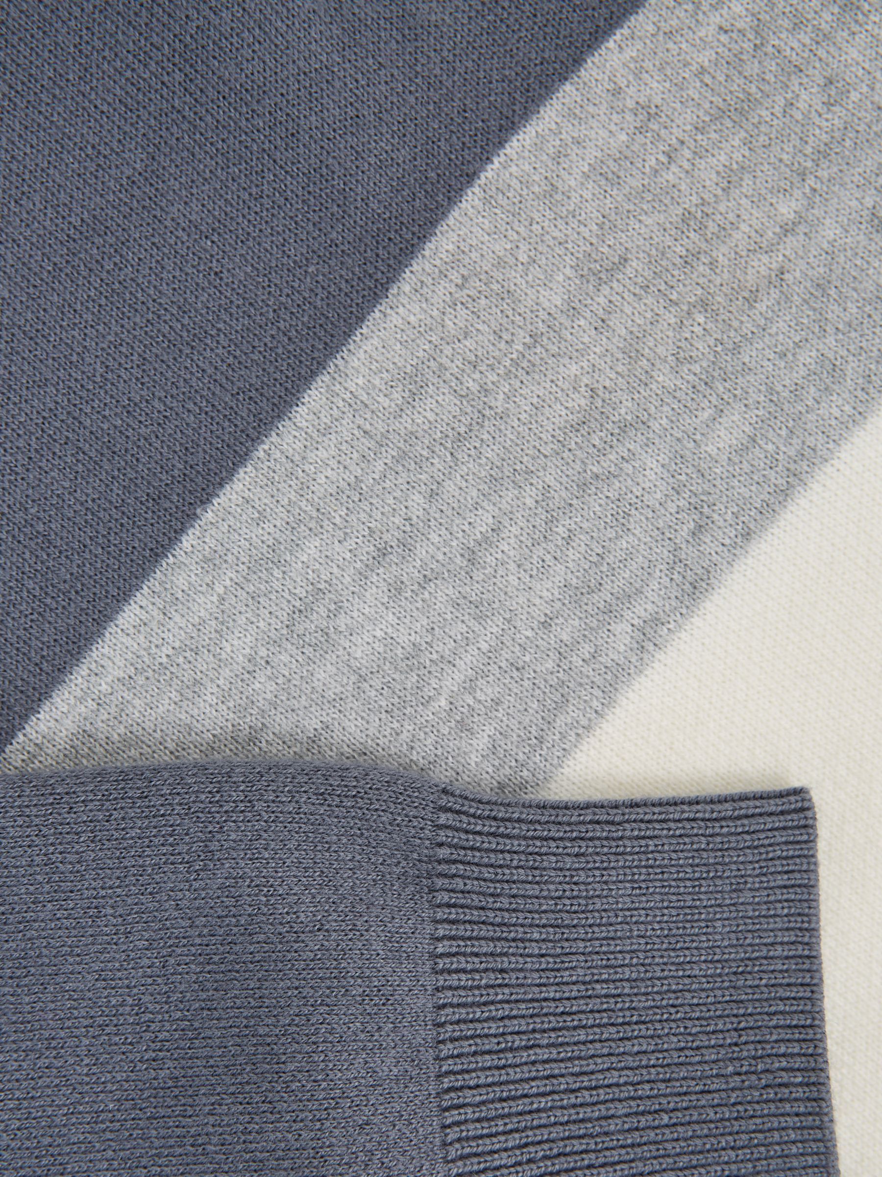 Junior Half Zip Funnel Neck Colourblock Jumper in Airforce Blue - Image 5 of 5