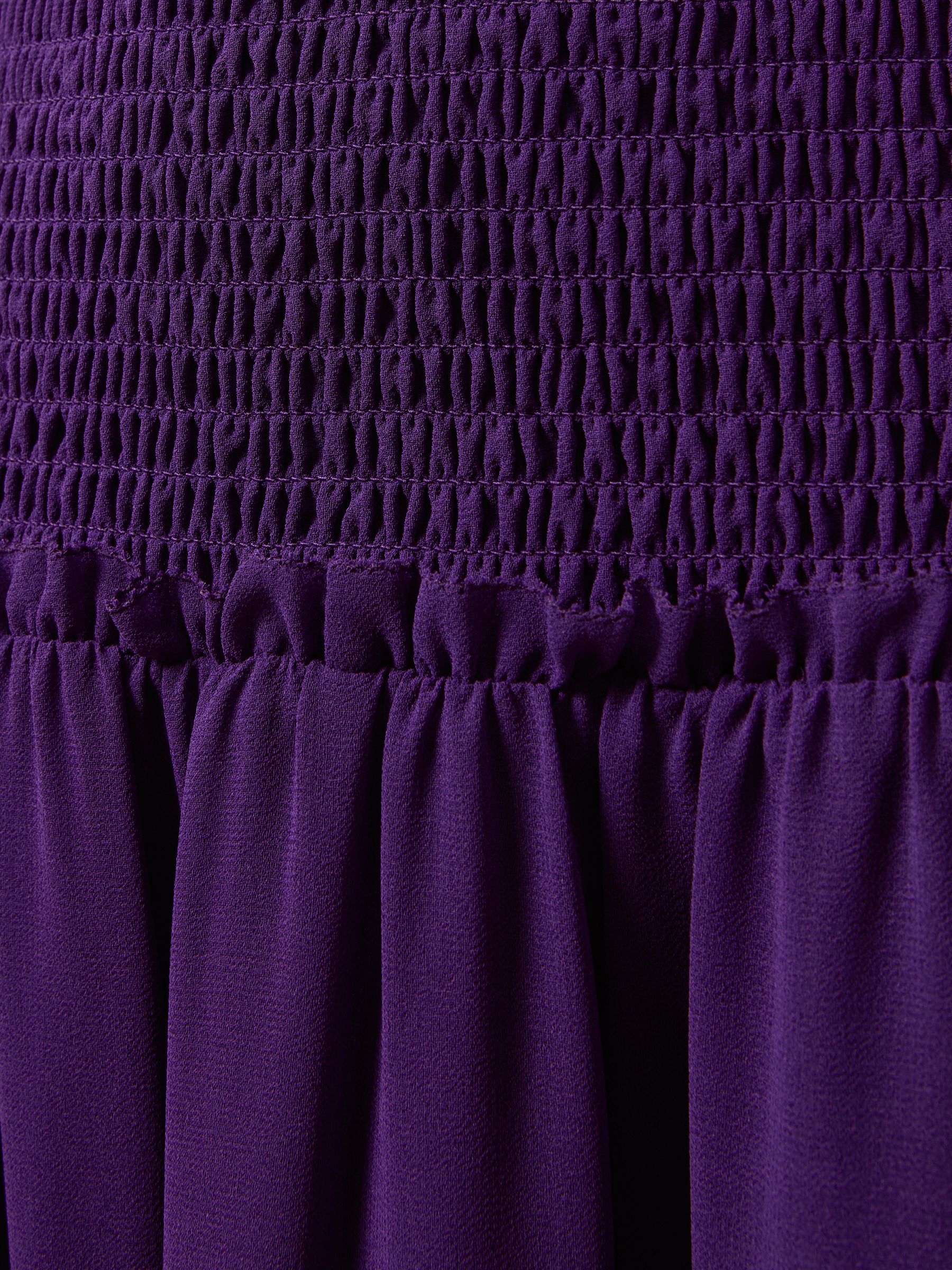Florere Plunge Neck Shirred Maxi Dress in Dark Purple - Image 5 of 5