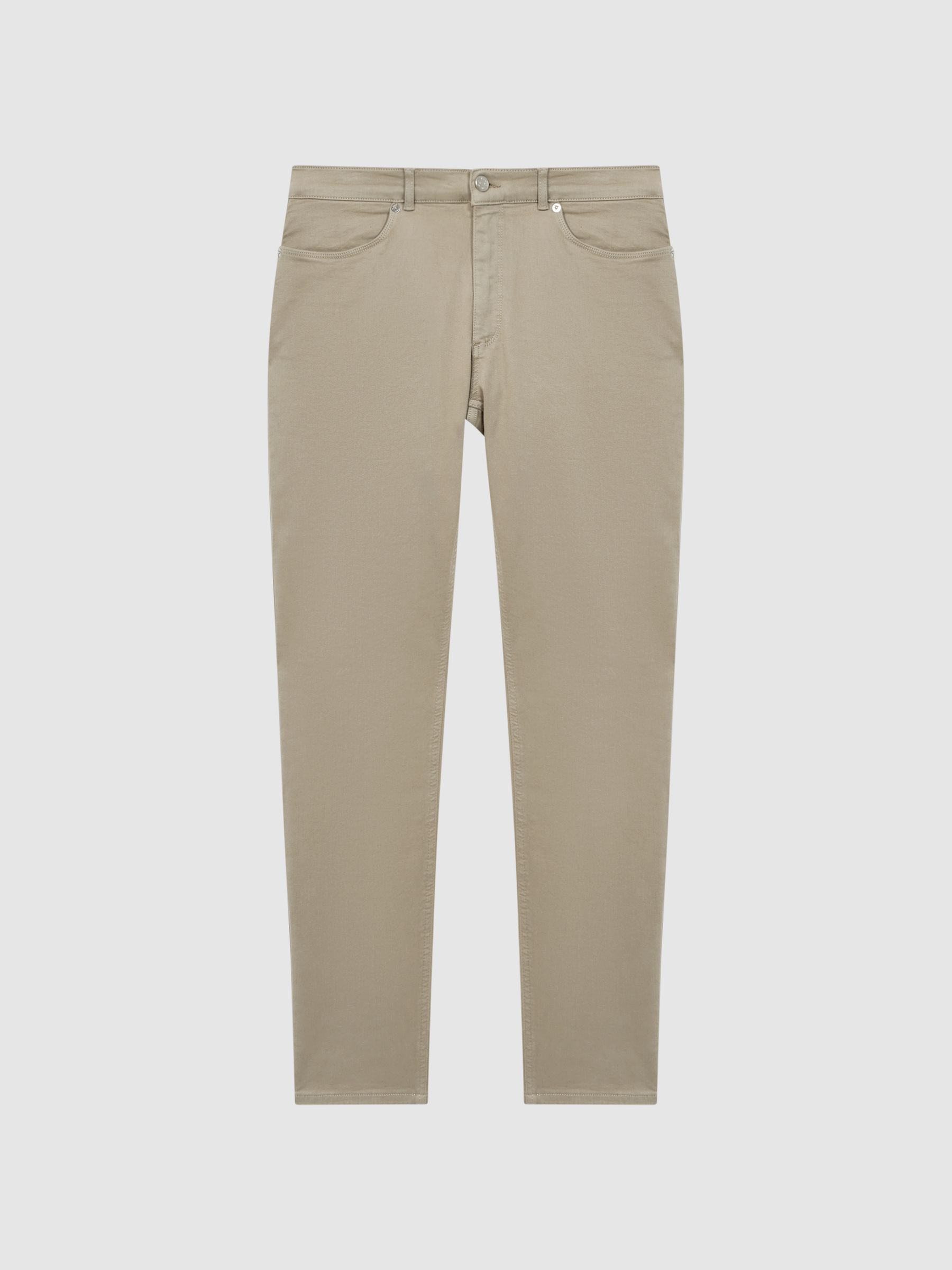 Slim Fit Brushed Jeans in Sage - Image 2 of 4