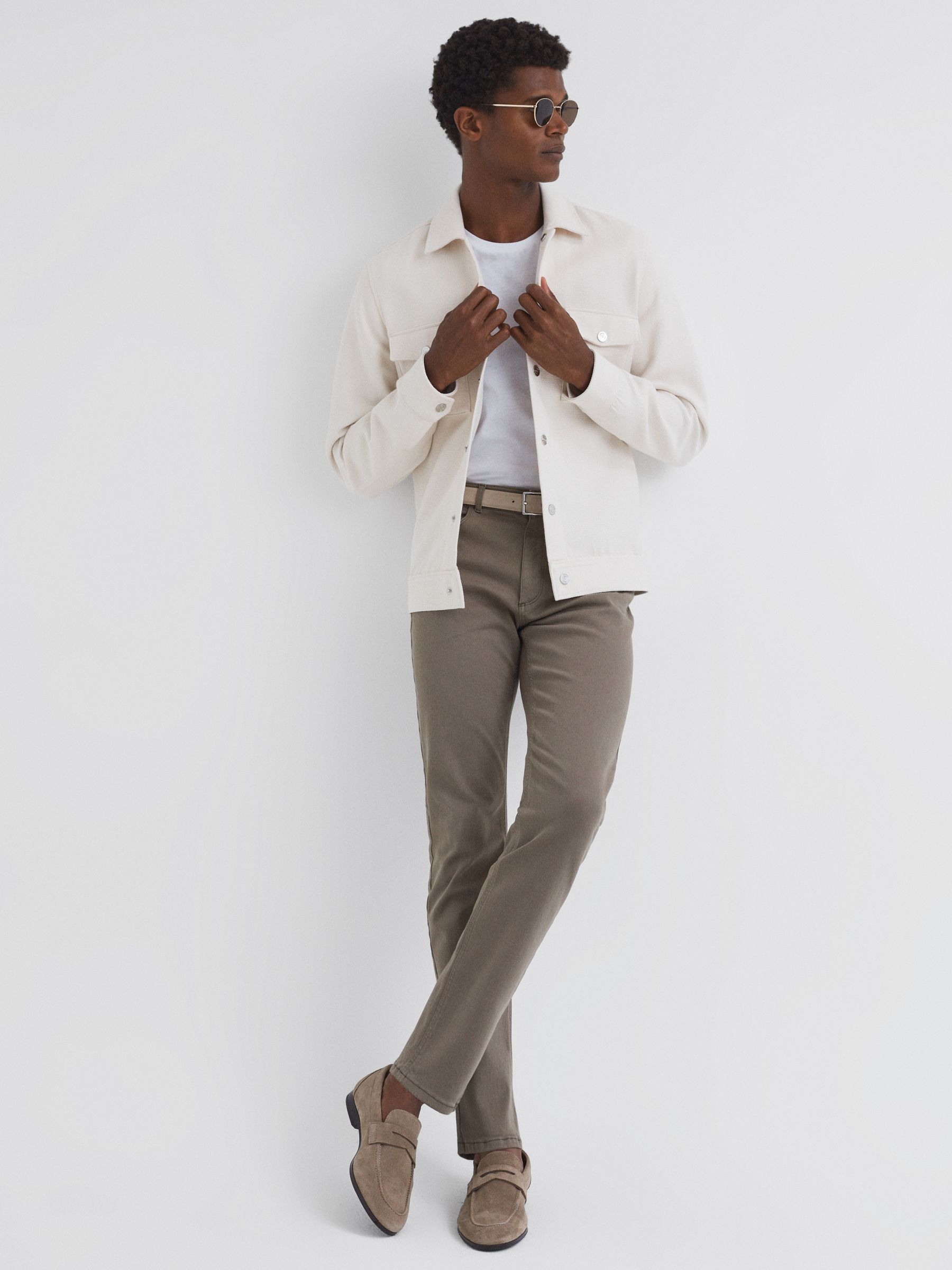 Slim Fit Brushed Jeans in Mushroom - Image 3 of 4