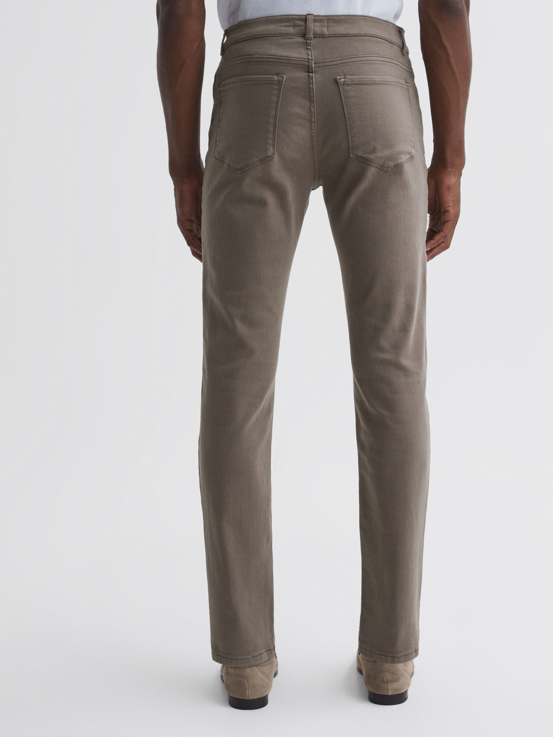 Slim Fit Brushed Jeans in Mushroom - Image 4 of 4