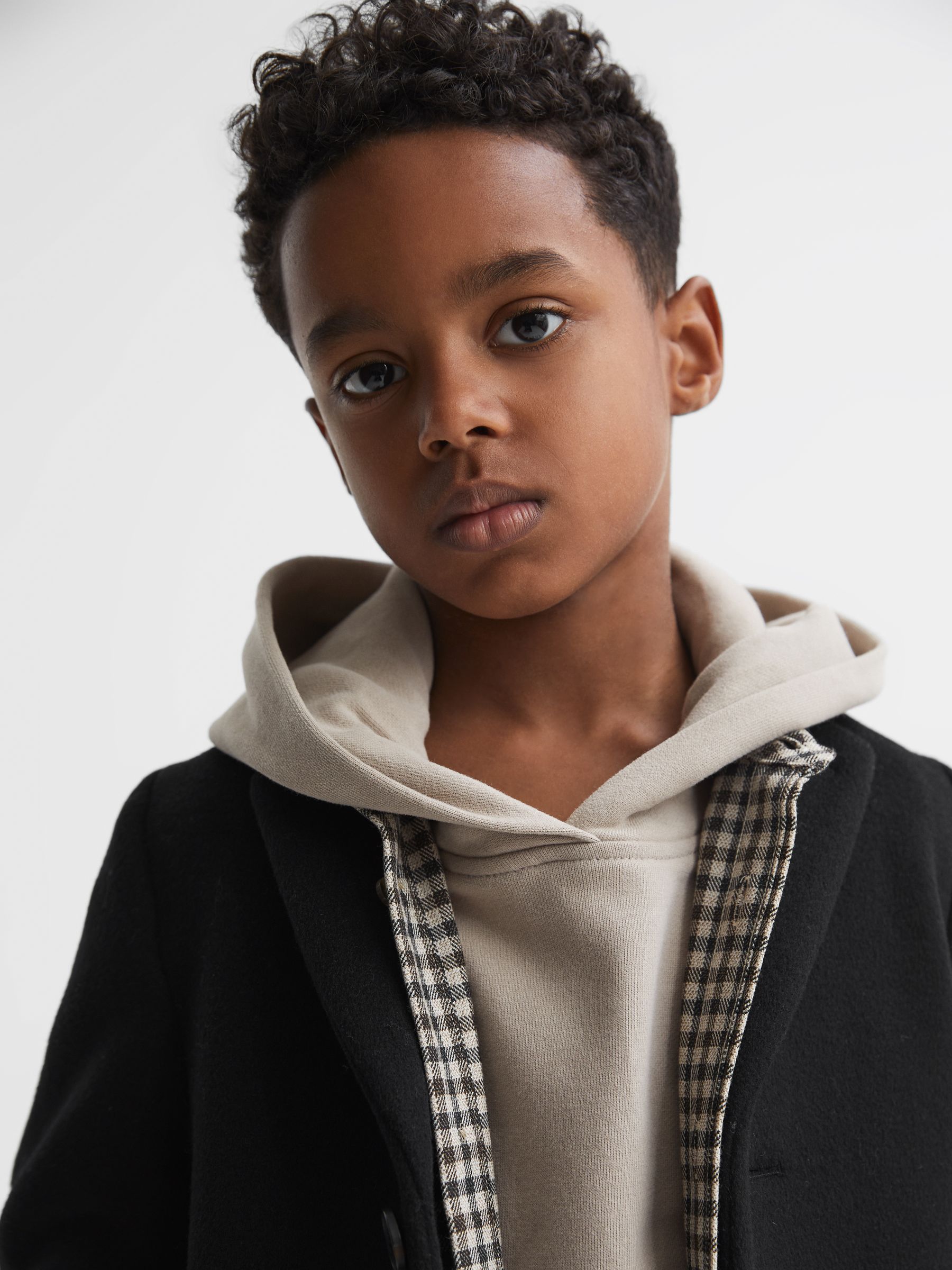 3-9 yrs Single Breasted Epsom Overcoat in Black - Image 4 of 7