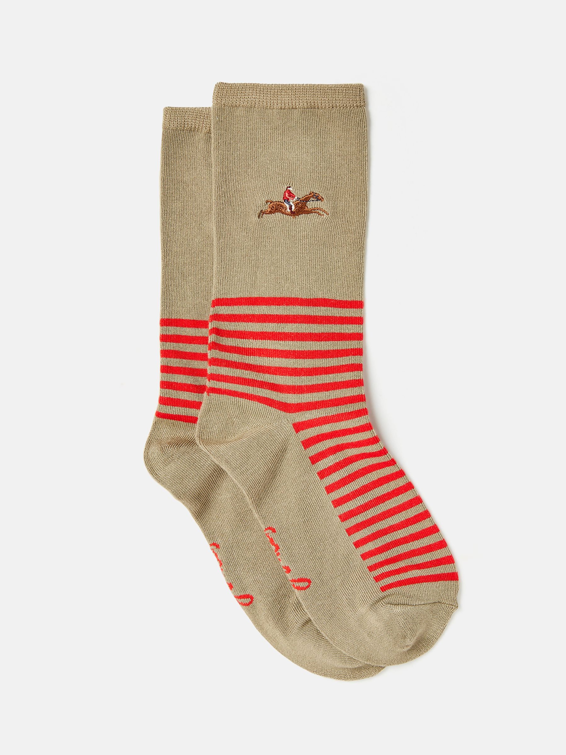 Embroidered Brown Ankle Socks - Image 1 of 3