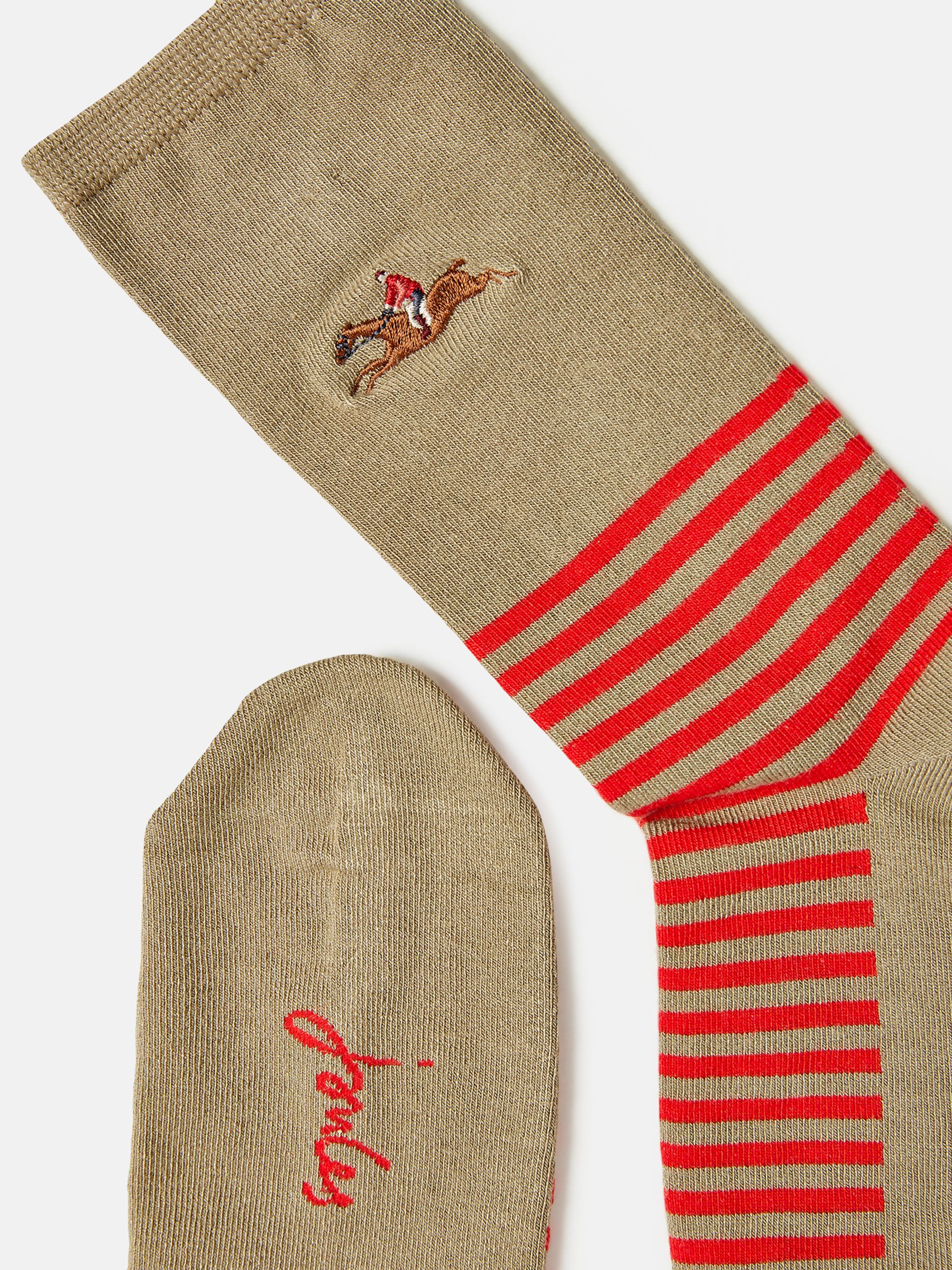 Embroidered Brown Ankle Socks - Image 2 of 3