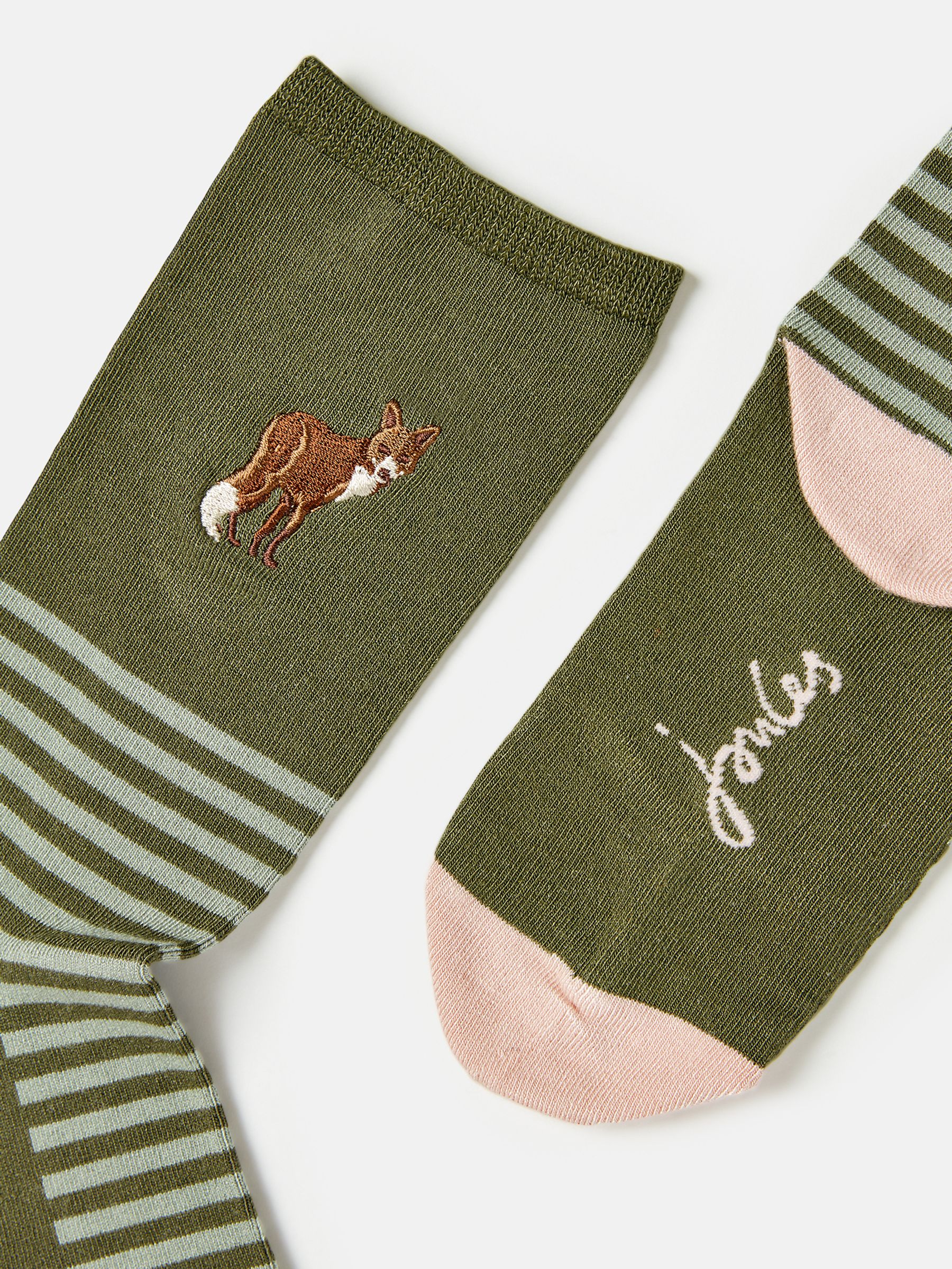 Embroidered Green Ankle Socks - Image 2 of 3