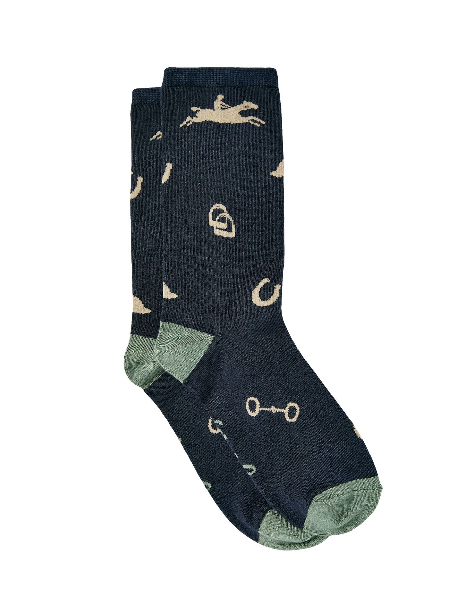 Excellent Everyday Navy Equestrian Ankle Socks - Image 5 of 8