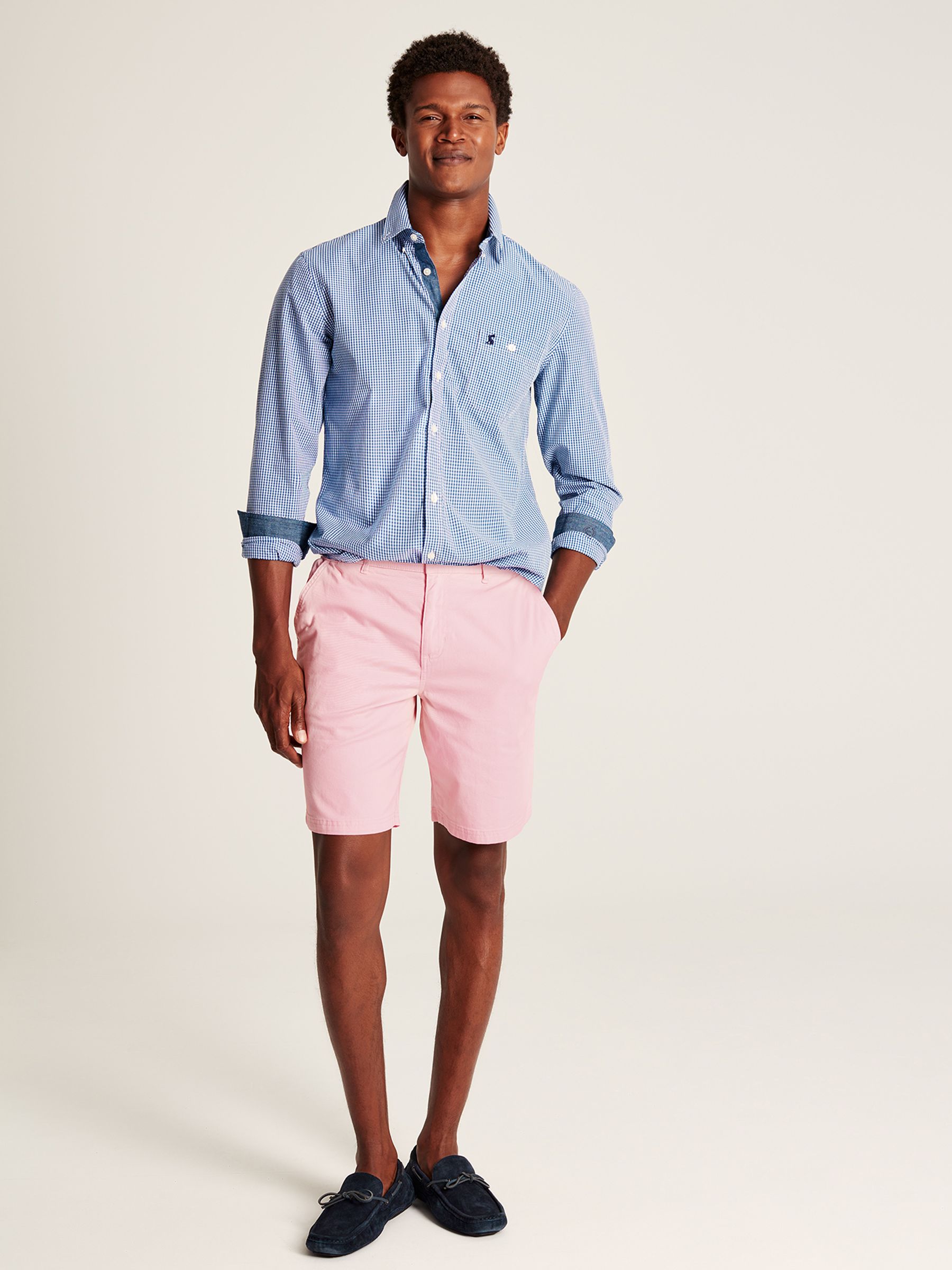 Abbott Blue Gingham Cotton Poplin Shirt - Image 4 of 5