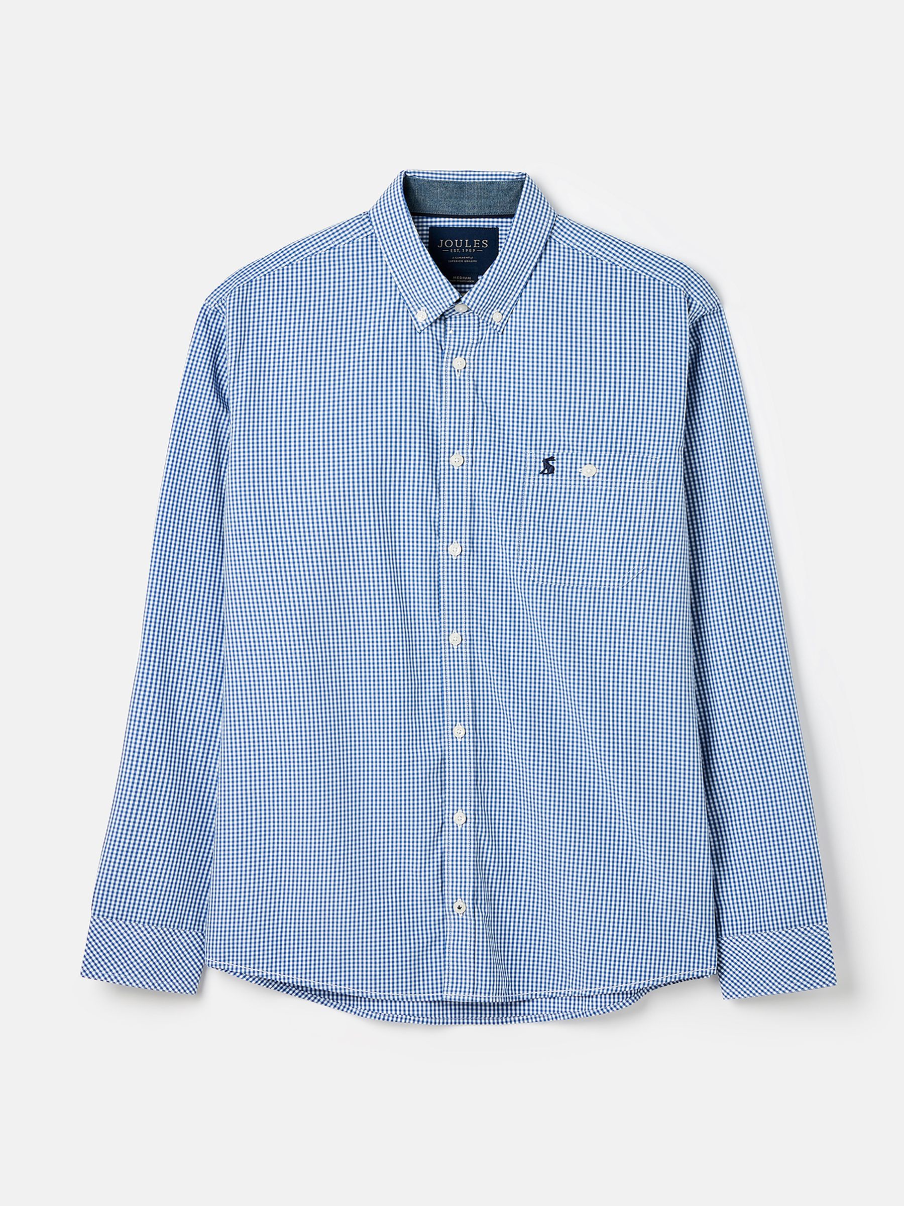 Abbott Blue Gingham Cotton Poplin Shirt - Image 5 of 5 Abbott Blue Gingham Cotton Poplin Shirt - Image 5 of 5