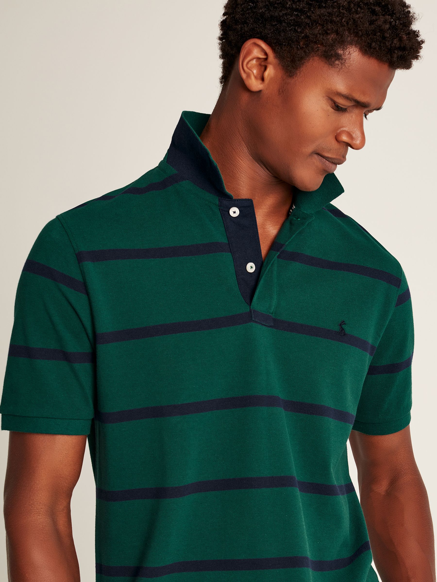 Filbert Green Classic Fit Striped Polo Shirt - Image 4 of 5