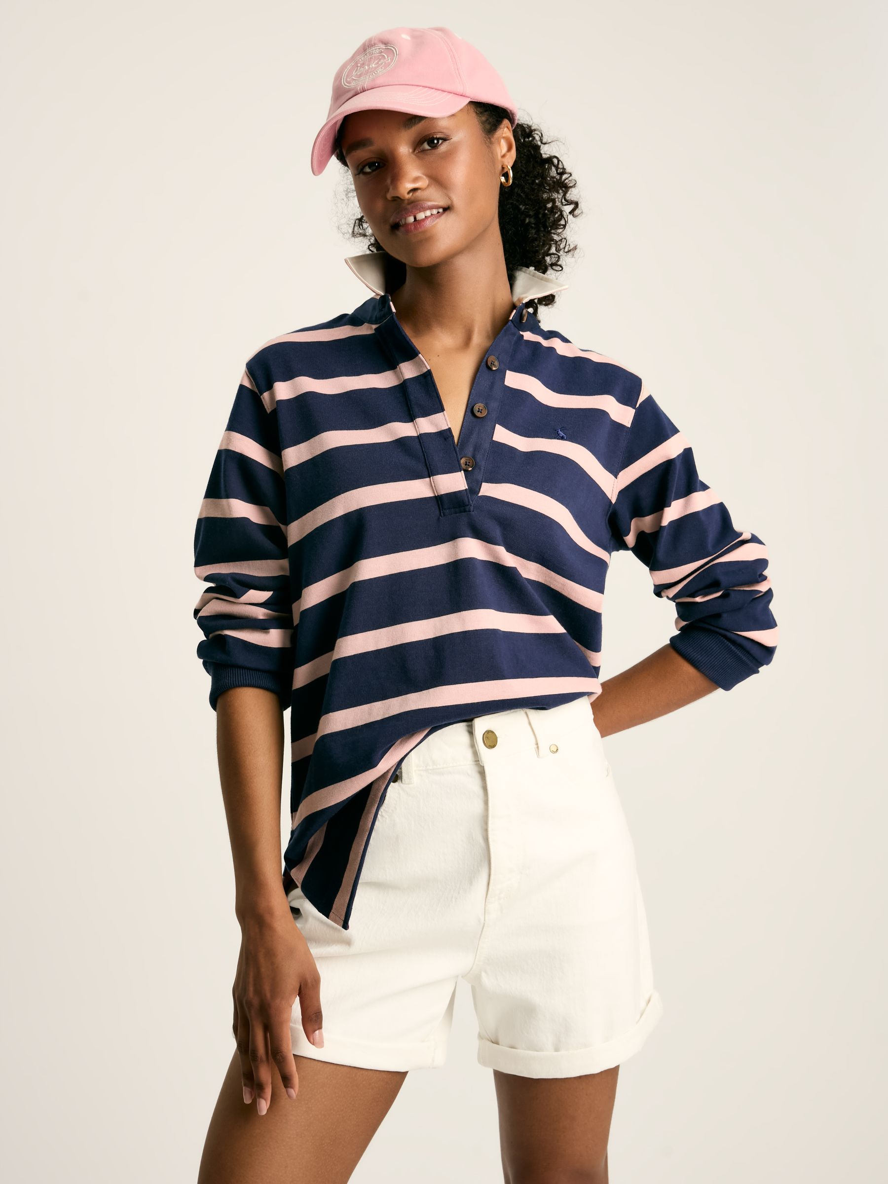 Sammie Navy Blue Striped Heavyweight Cotton Rugby Shirt - Image 1 of 6
