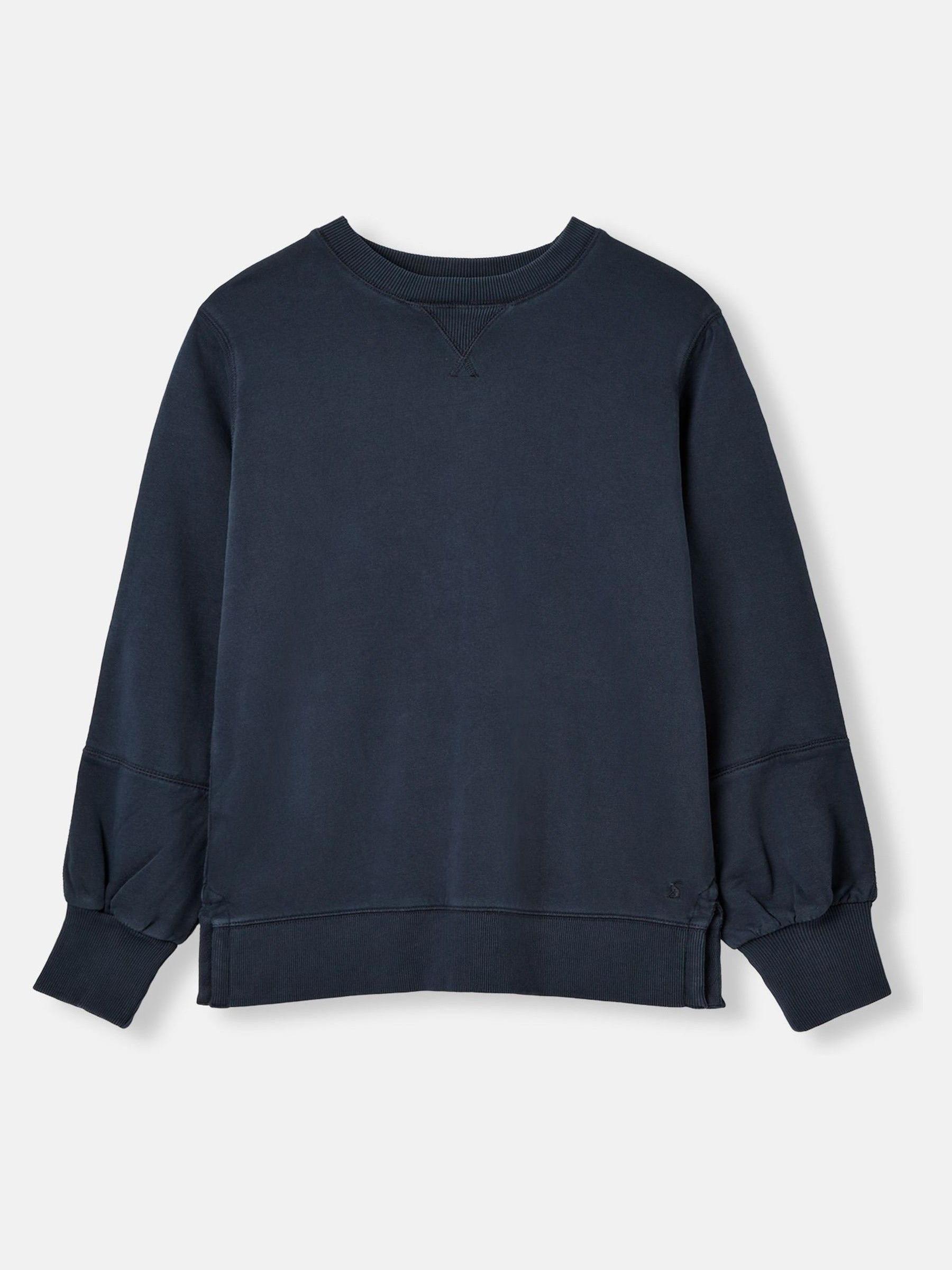 Amina Navy Blue Crew Neck Sweat Top - Image 1 of 5