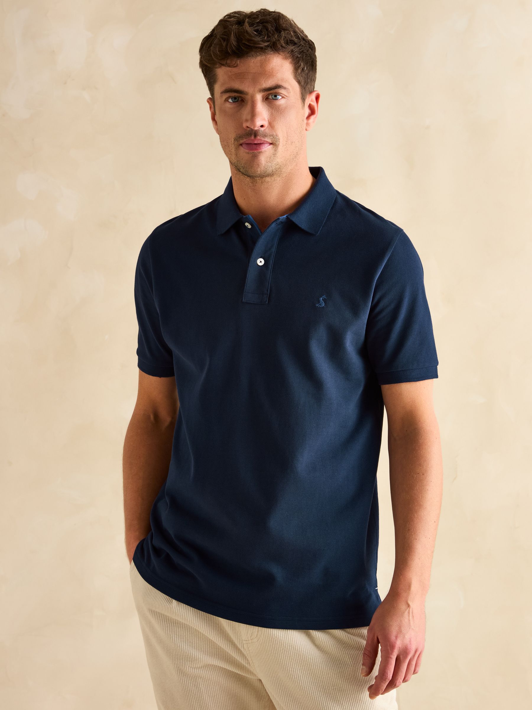 Woody Navy Blue Cotton Pique Polo Shirt - Image 1 of 6