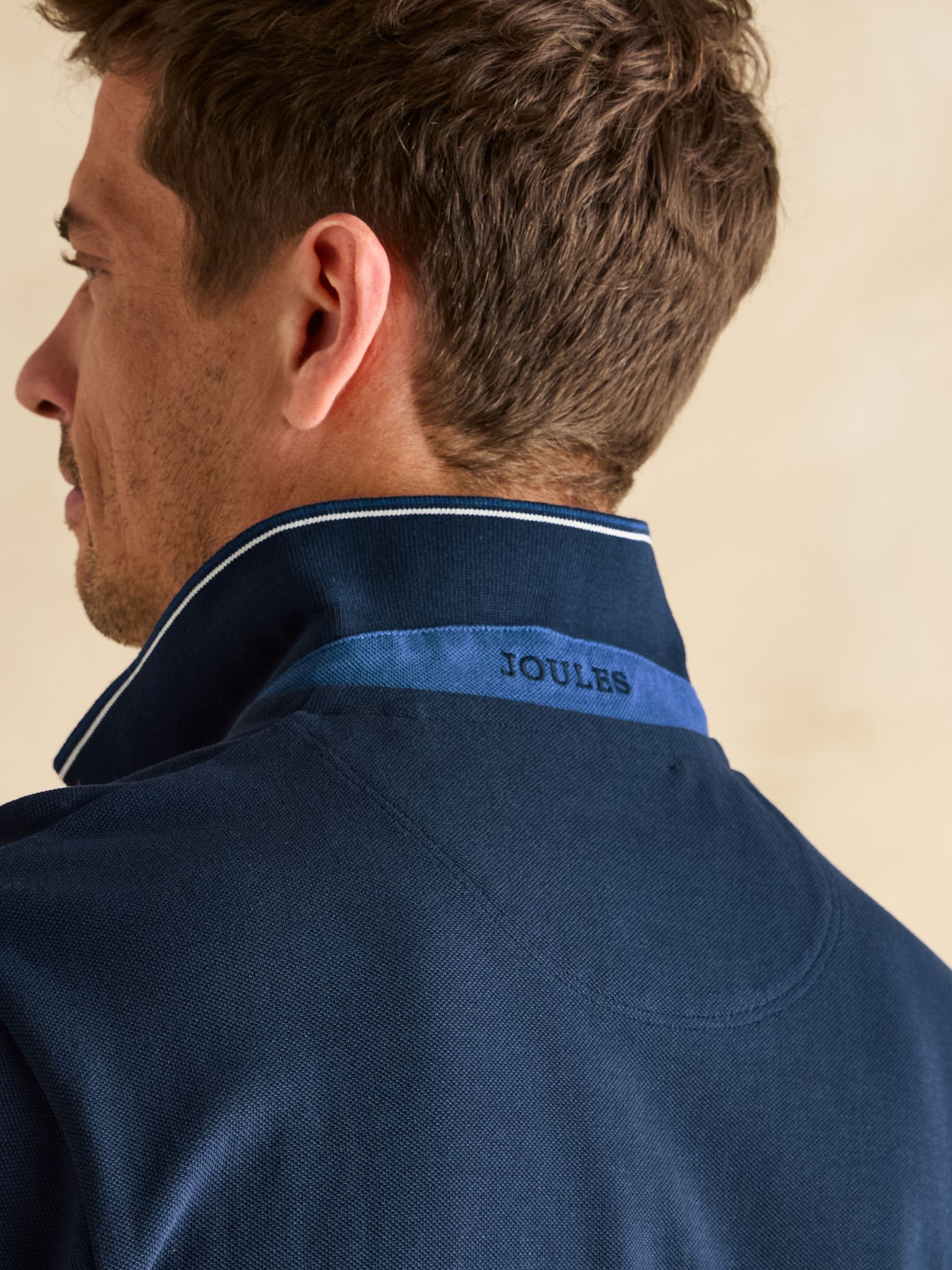 Woody Navy Blue Cotton Pique Polo Shirt - Image 5 of 6