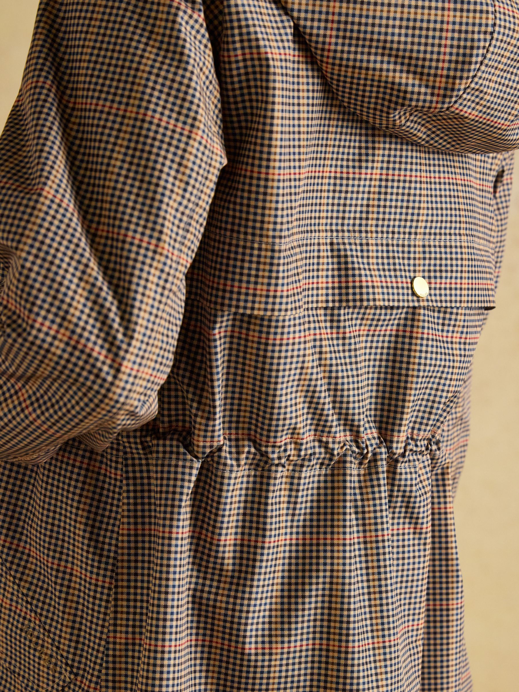 Holkham Brown Check Waterproof Packable Raincoat With Hood - Image 8 of 11