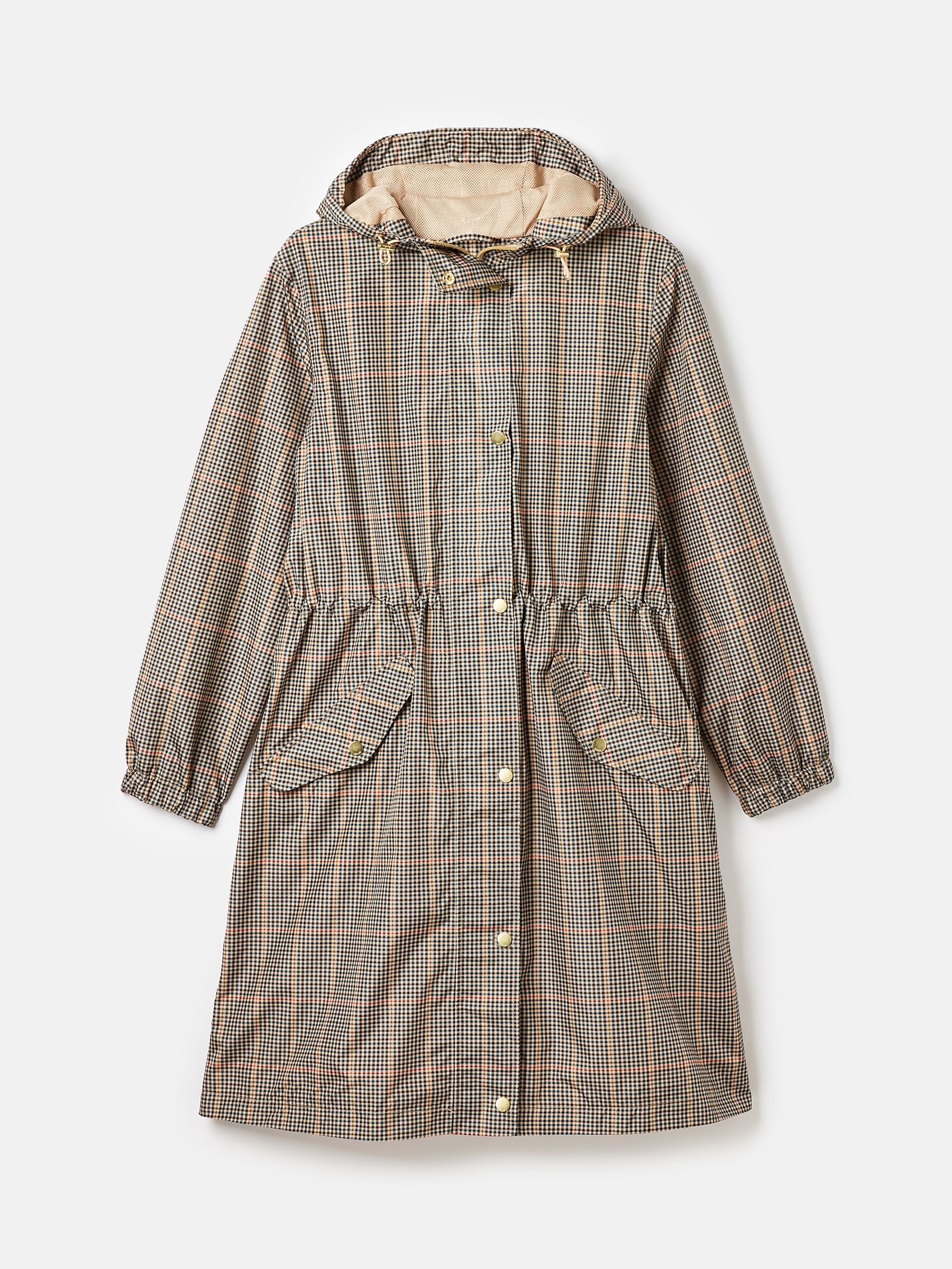 Holkham Brown Check Waterproof Packable Raincoat With Hood - Image 9 of 11