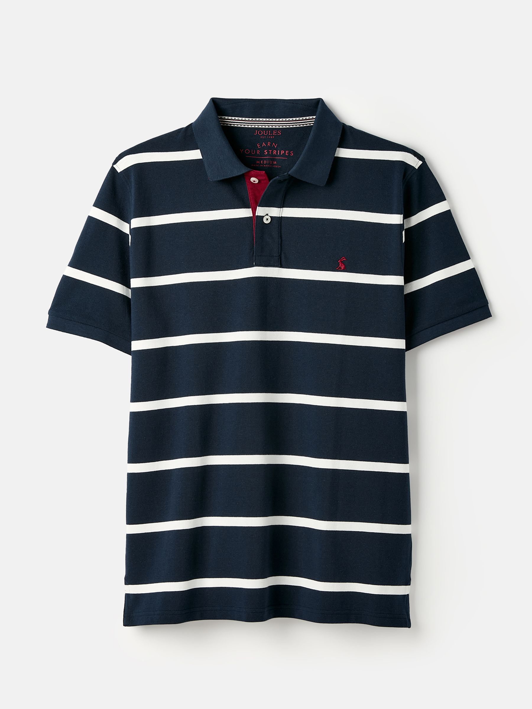Filbert Navy/White Striped Polo Shirt | Joules