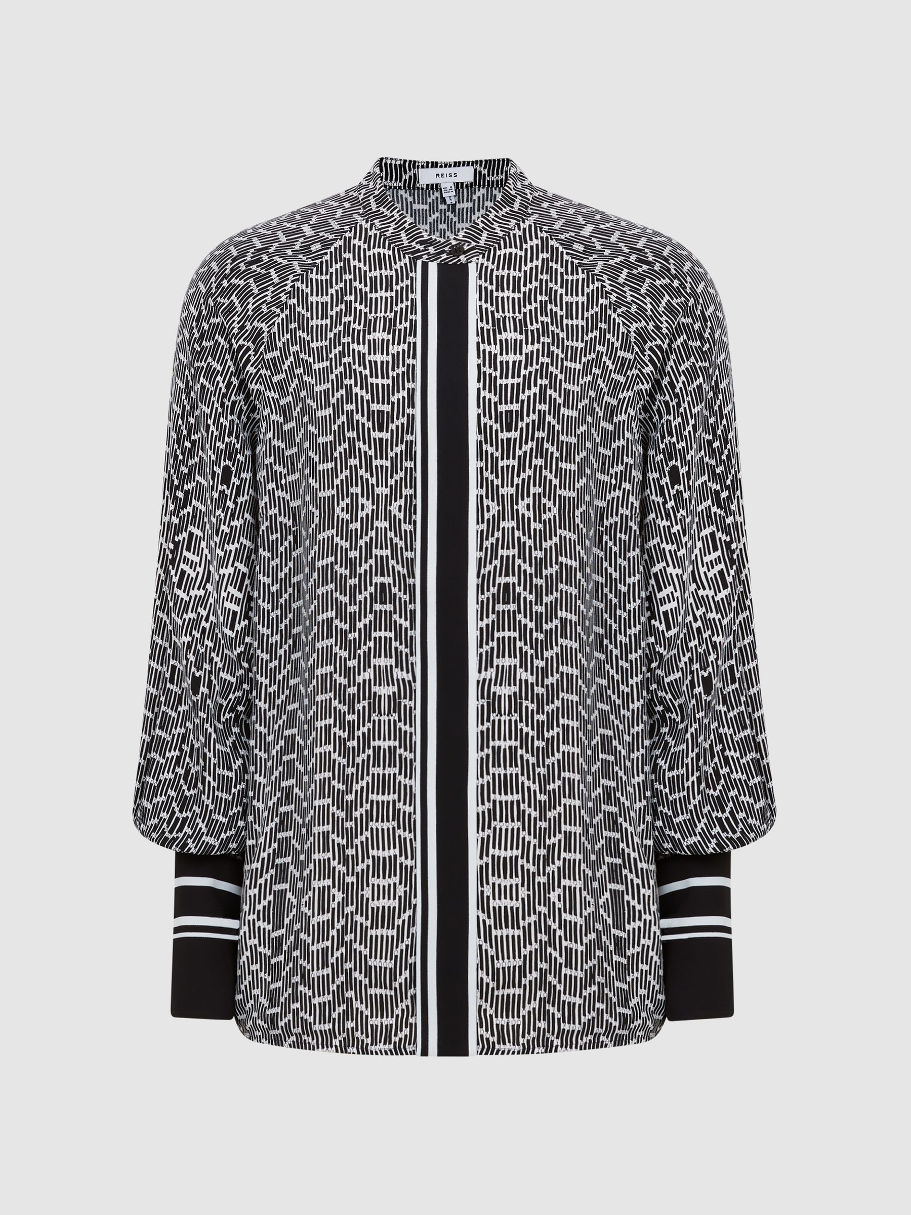 Bead Print Blouse in Navy - Image 2 of 5