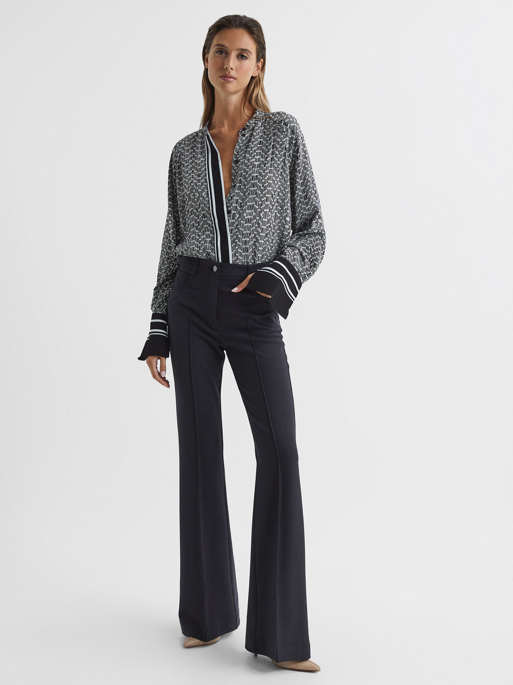 Bead Print Blouse in Navy - Image 3 of 5
