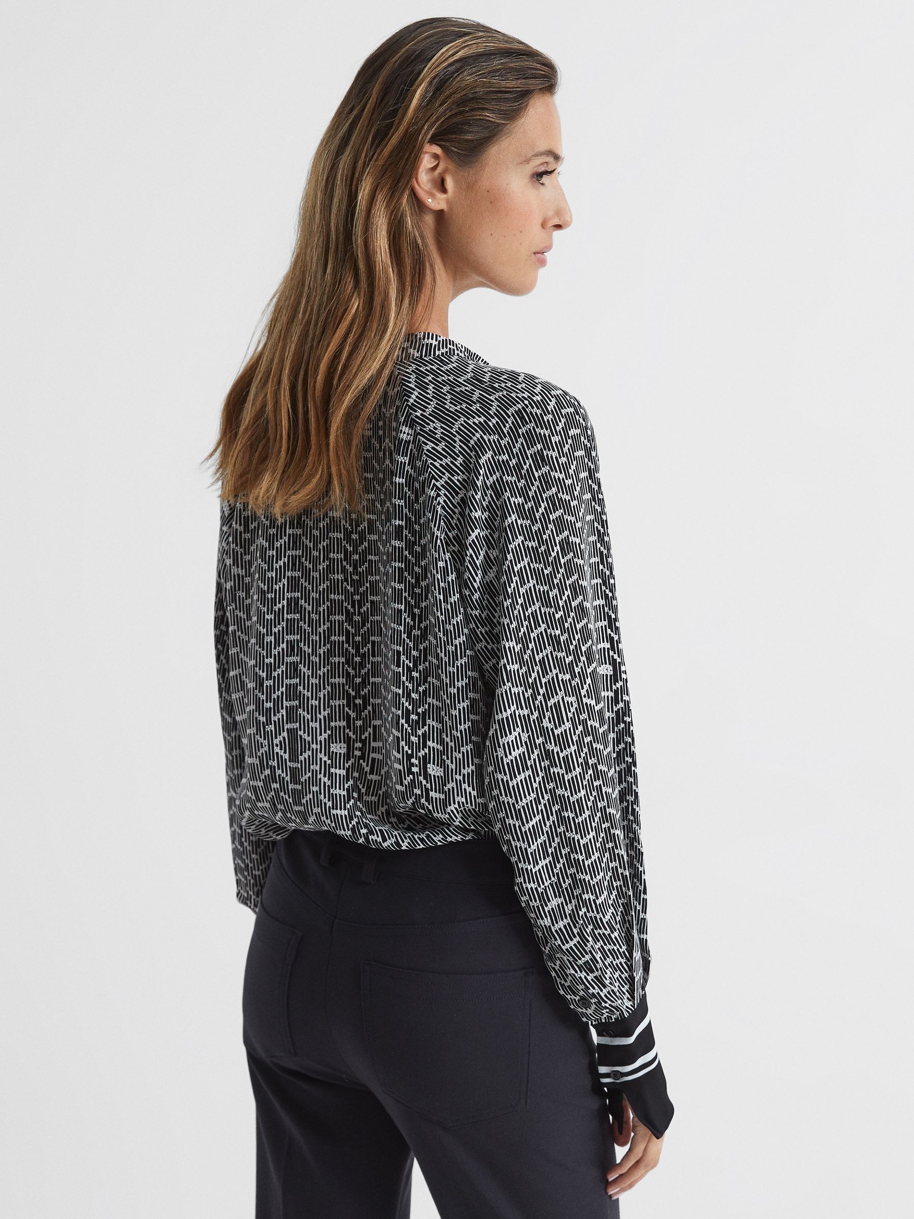 Bead Print Blouse in Navy - Image 5 of 5