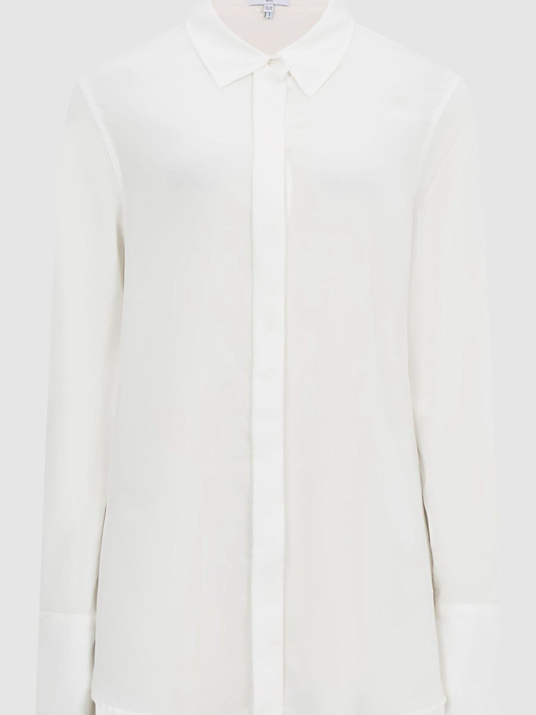 Matte Silk Tunic Shirt in Ivory - Image 2 of 7