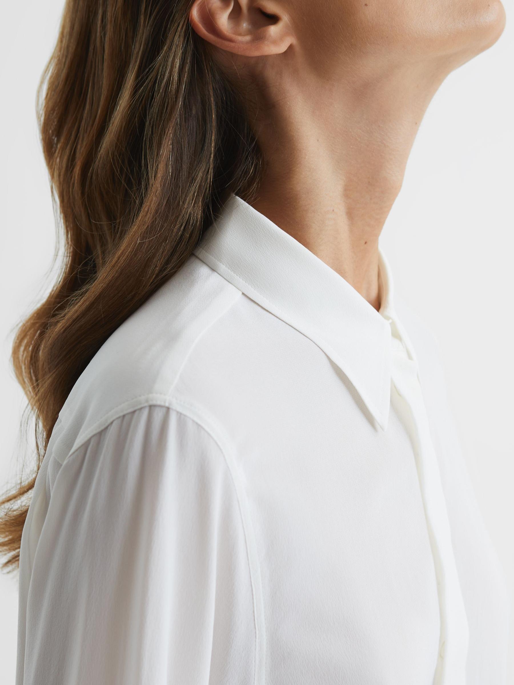 Matte Silk Tunic Shirt in Ivory - Image 4 of 7