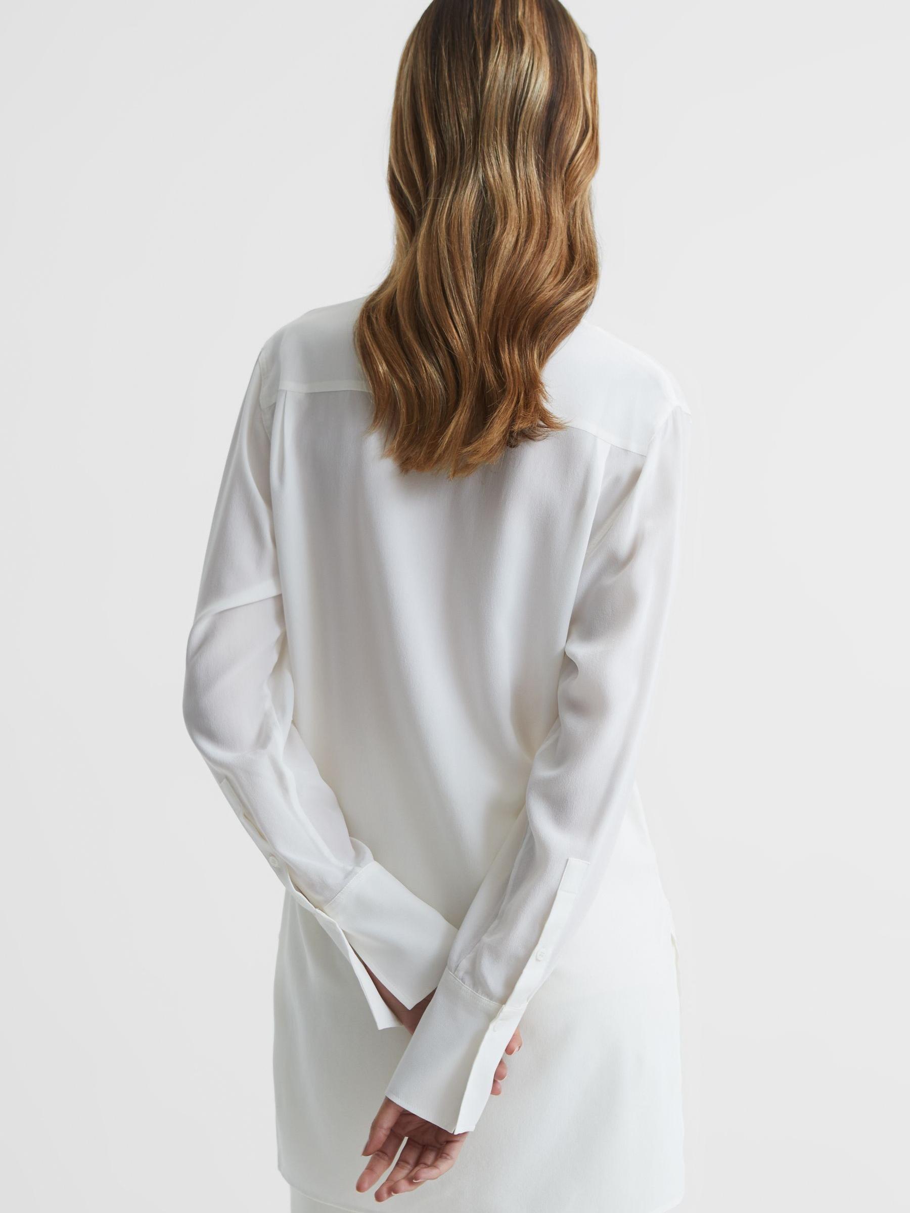 Matte Silk Tunic Shirt in Ivory - Image 5 of 7