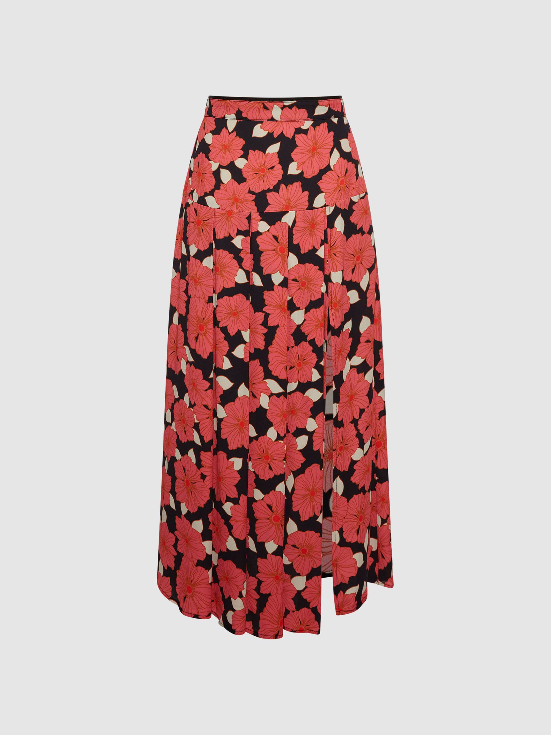 Printed Slip Skirt in Coral - Image 2 of 6