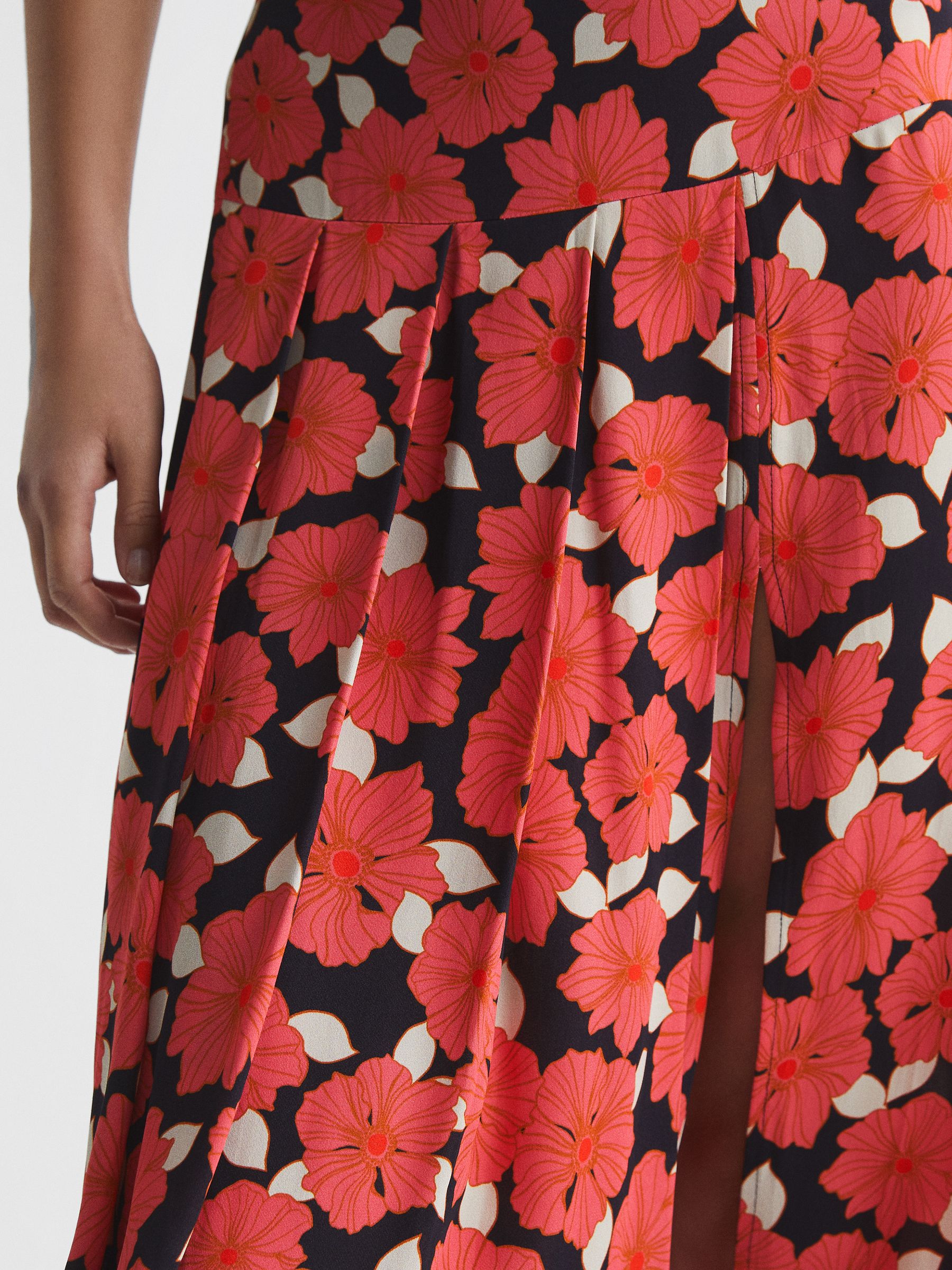 Printed Slip Skirt in Coral - Image 4 of 6