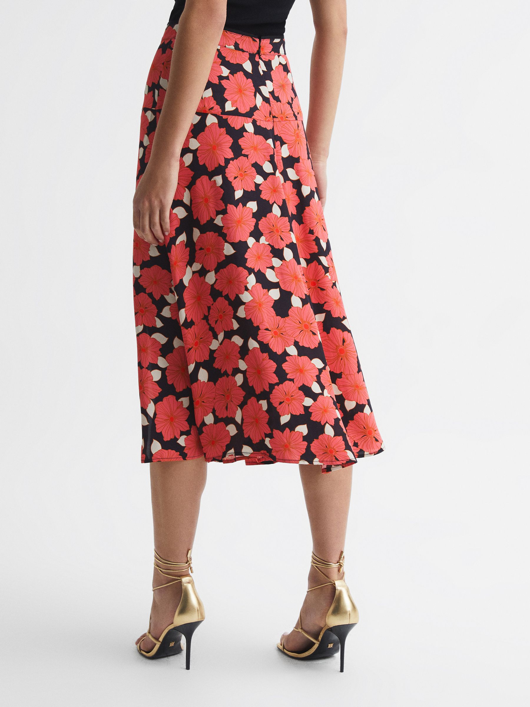 Printed Slip Skirt in Coral - Image 5 of 6