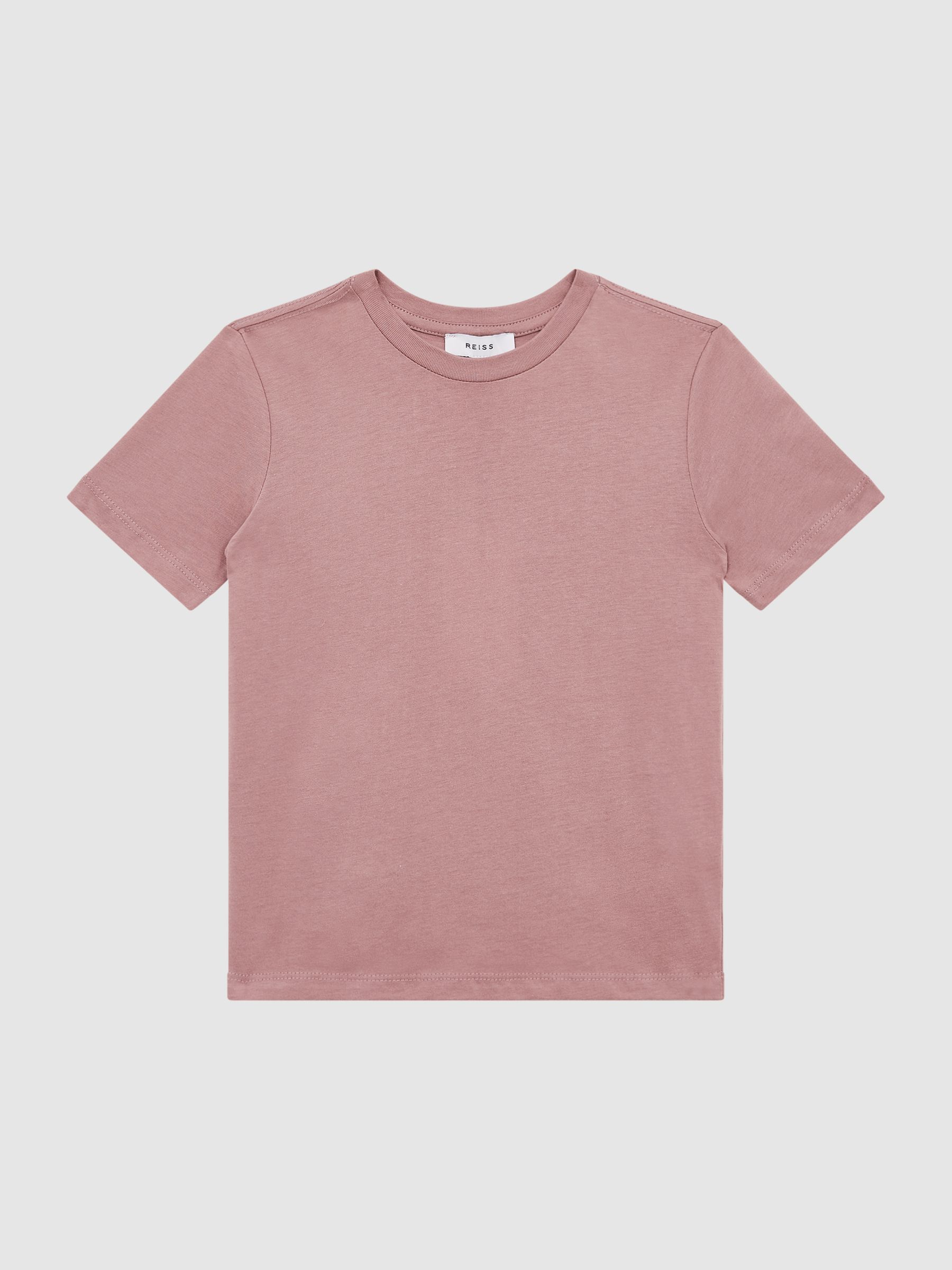 3-9 yrs Cotton-Blend Jersey Crew-Neck T-Shirt in Pink Dusty Rose - Image 2 of 7