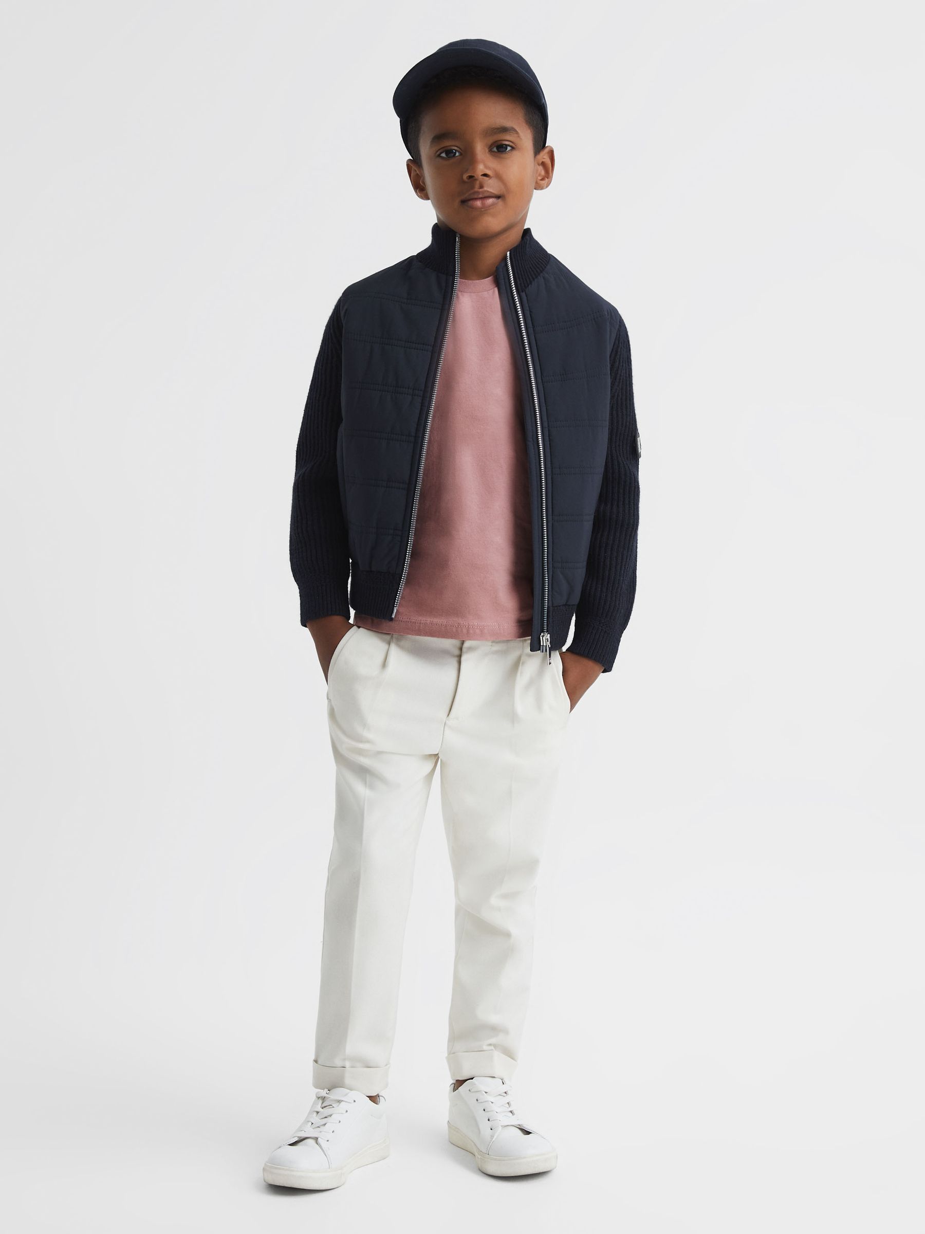 3-9 yrs Cotton-Blend Jersey Crew-Neck T-Shirt in Pink Dusty Rose - Image 6 of 7