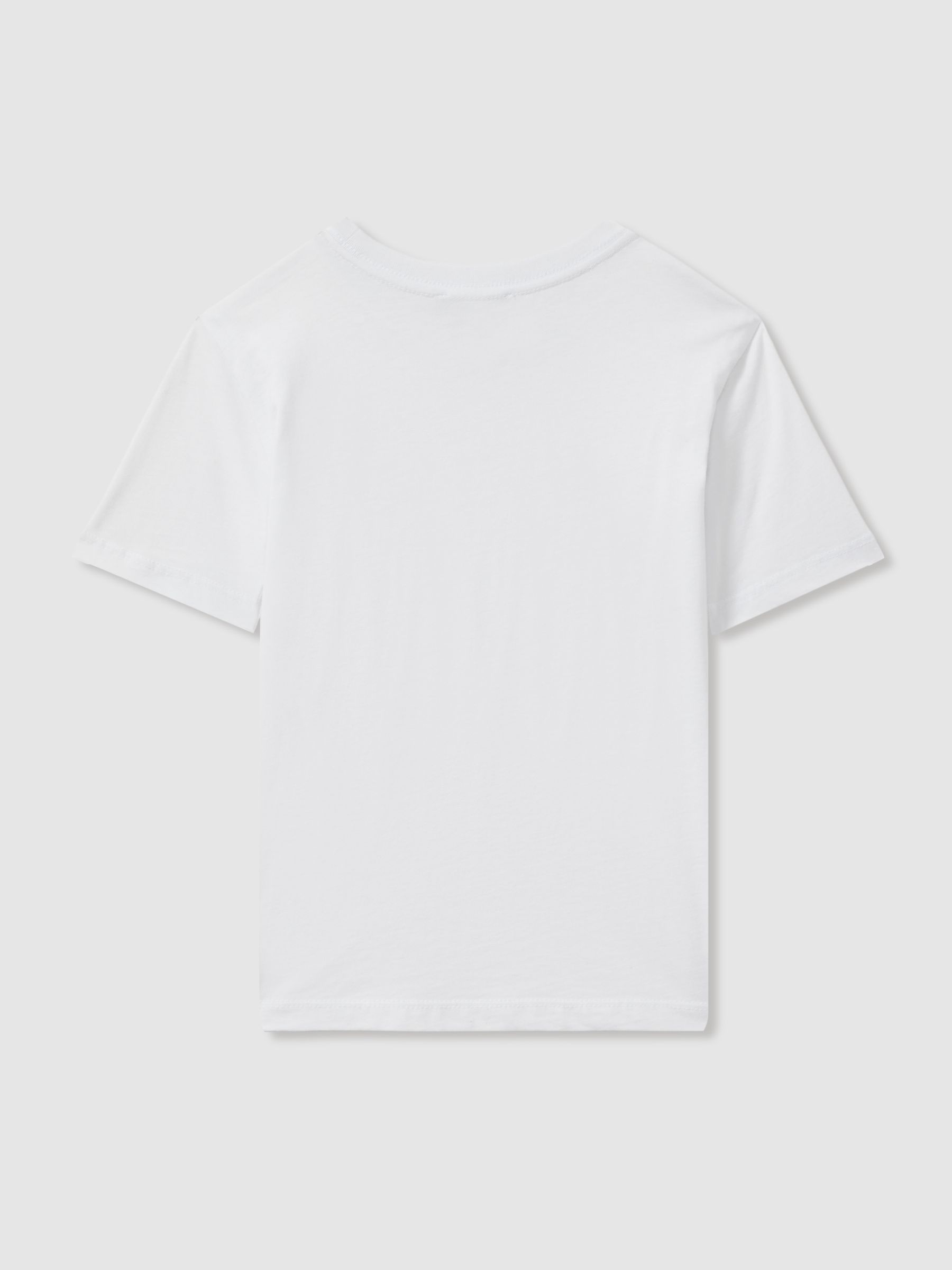 9-13 yrs Crew Neck T-Shirt in White - Image 2 of 7