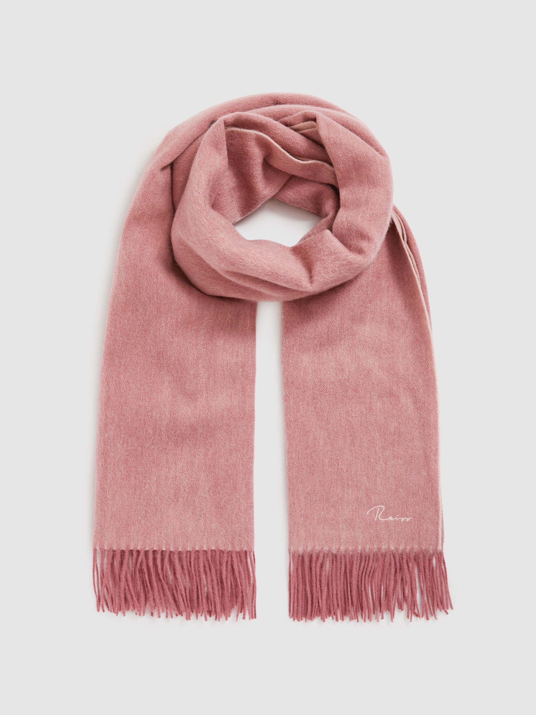 Wool-Cashmere Scarf in Blush - Image 3 of 5