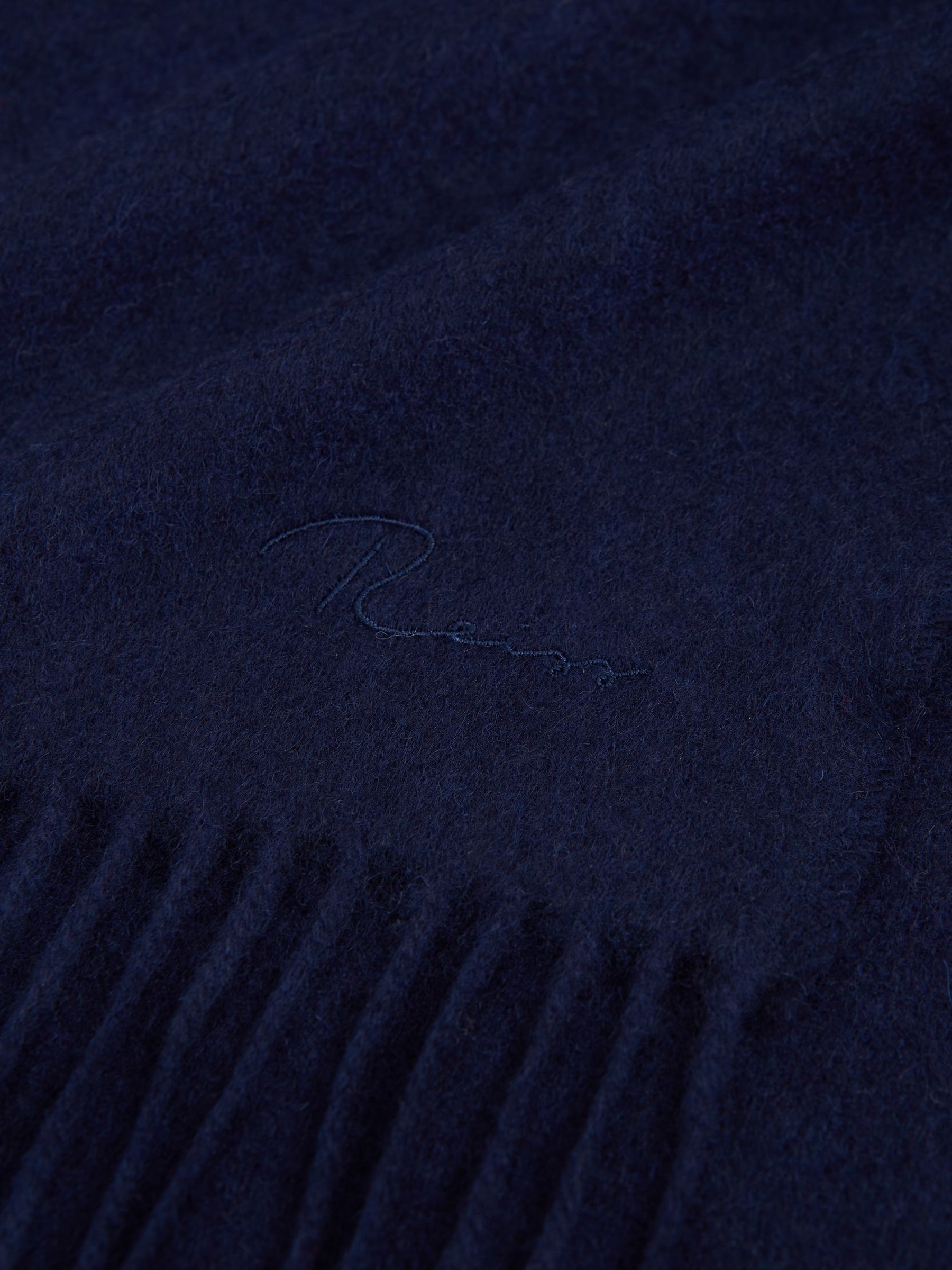 Wool-Cashmere Scarf in Navy - Image 4 of 4